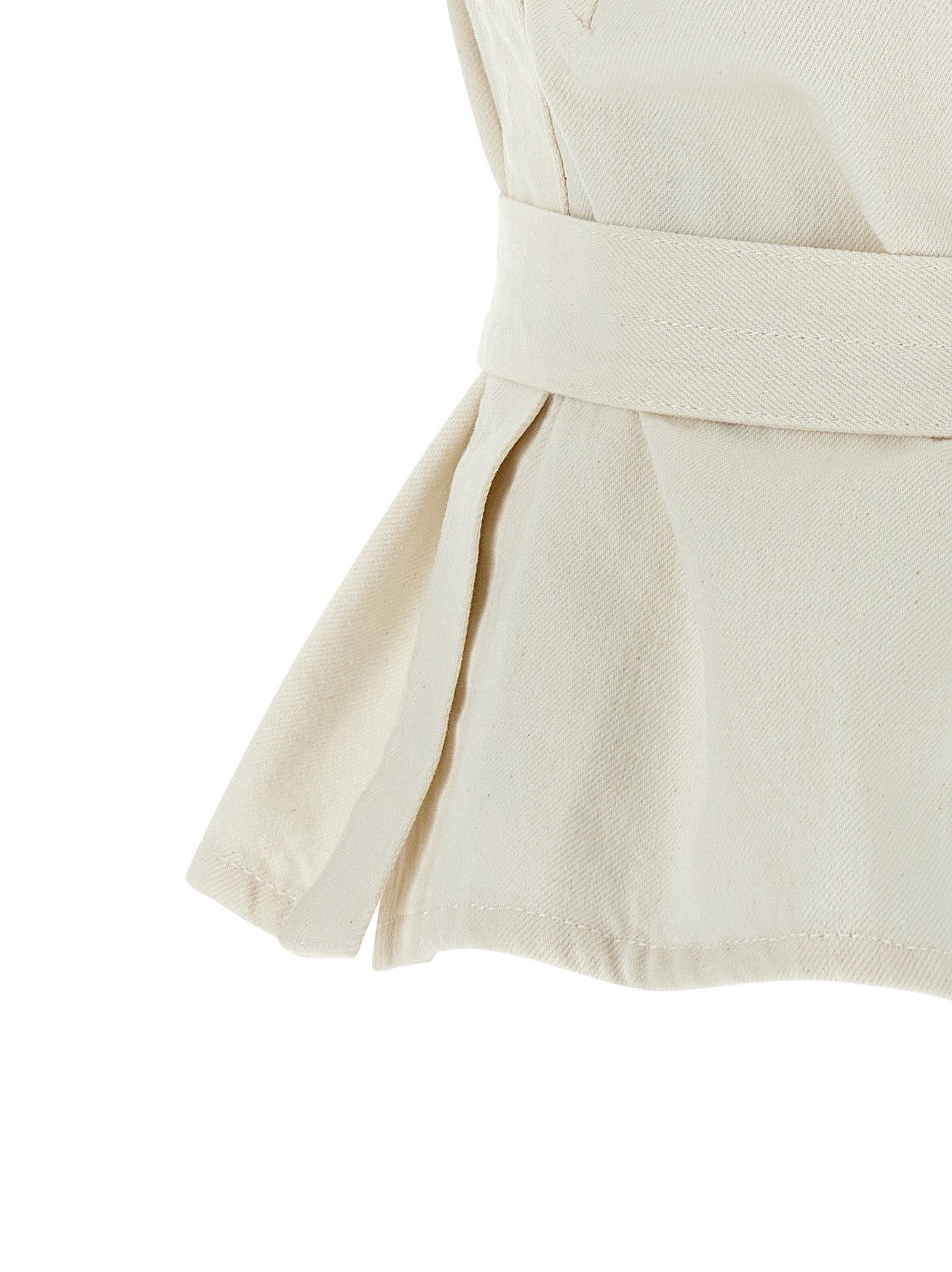 Lemaire White Cotton Sleeveless Women's Jacket