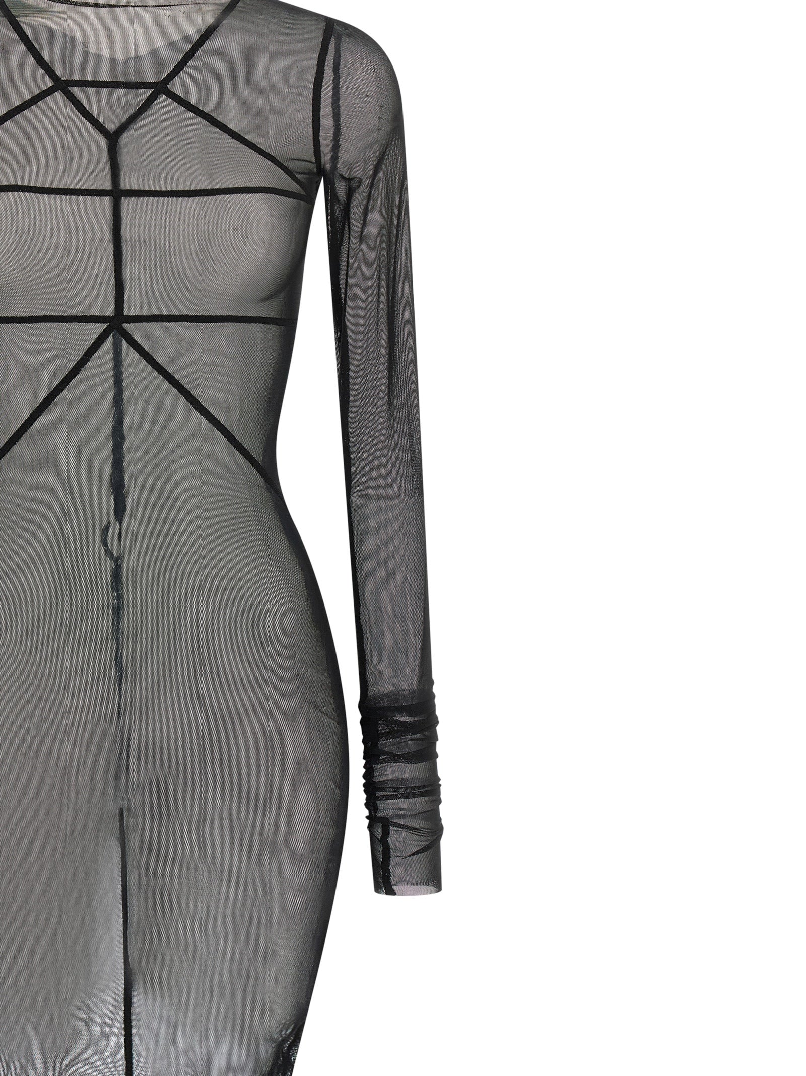 Rick Owens Black Nylon Long Women's Dress