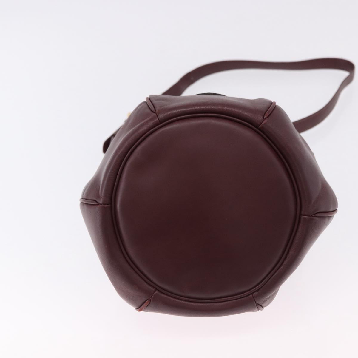 Cartier Must De Cartier Leather Burgundy Leather Shoulder Bag Bag (Pre-Owned)