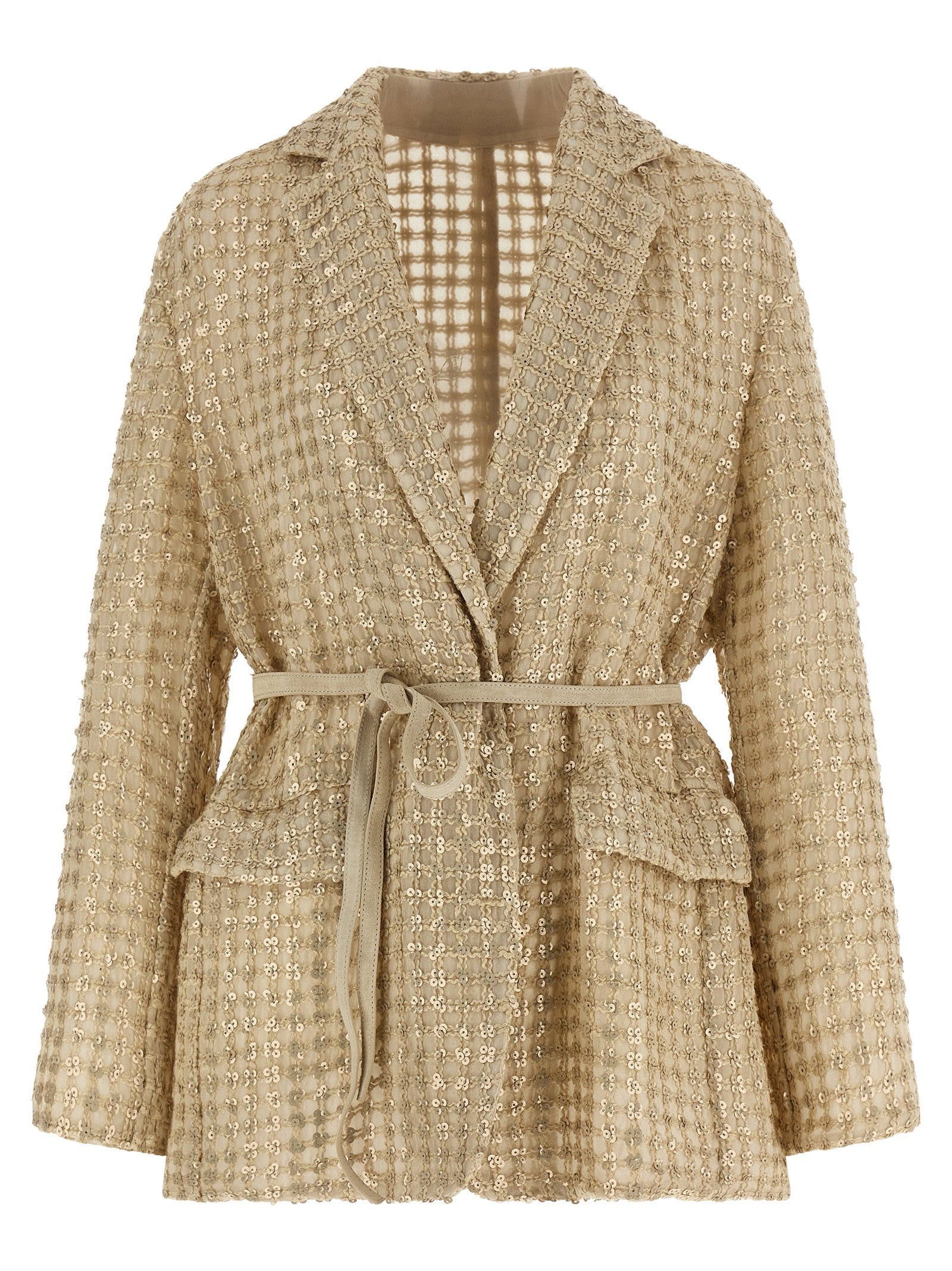 Brunello Cucinelli Beige Silk Women's Blazer