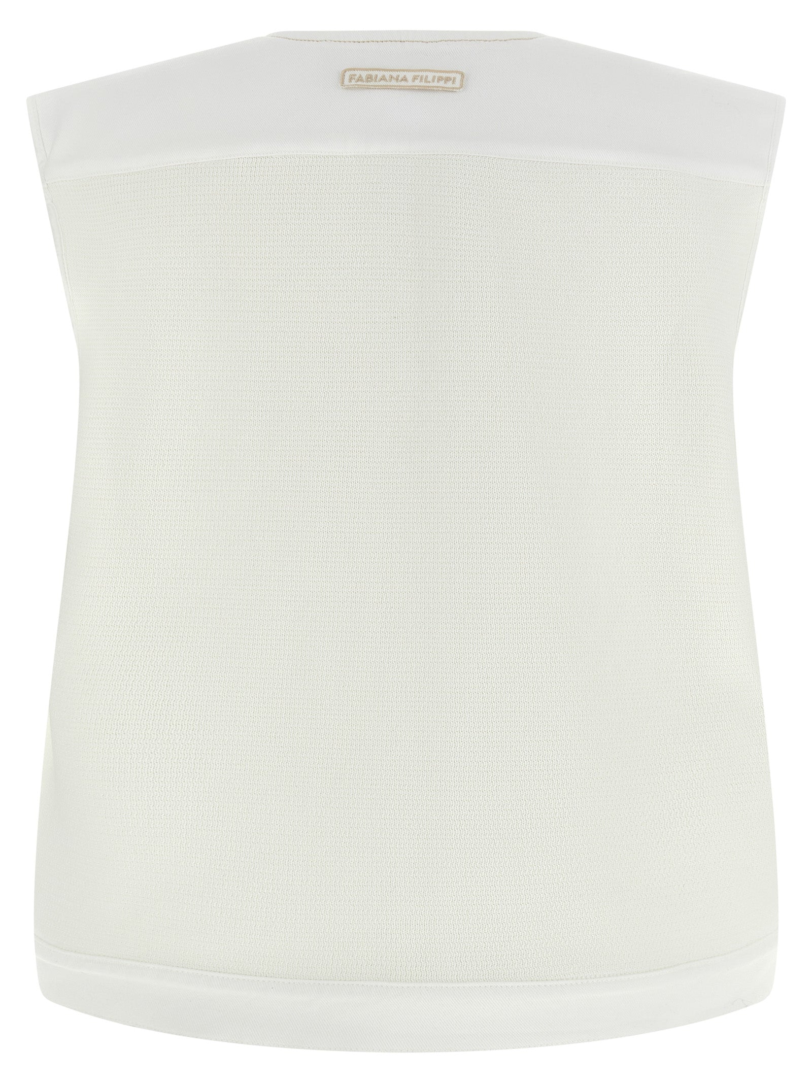 Fabiana Filippi White Cotton Sleeveless Women's Jacket