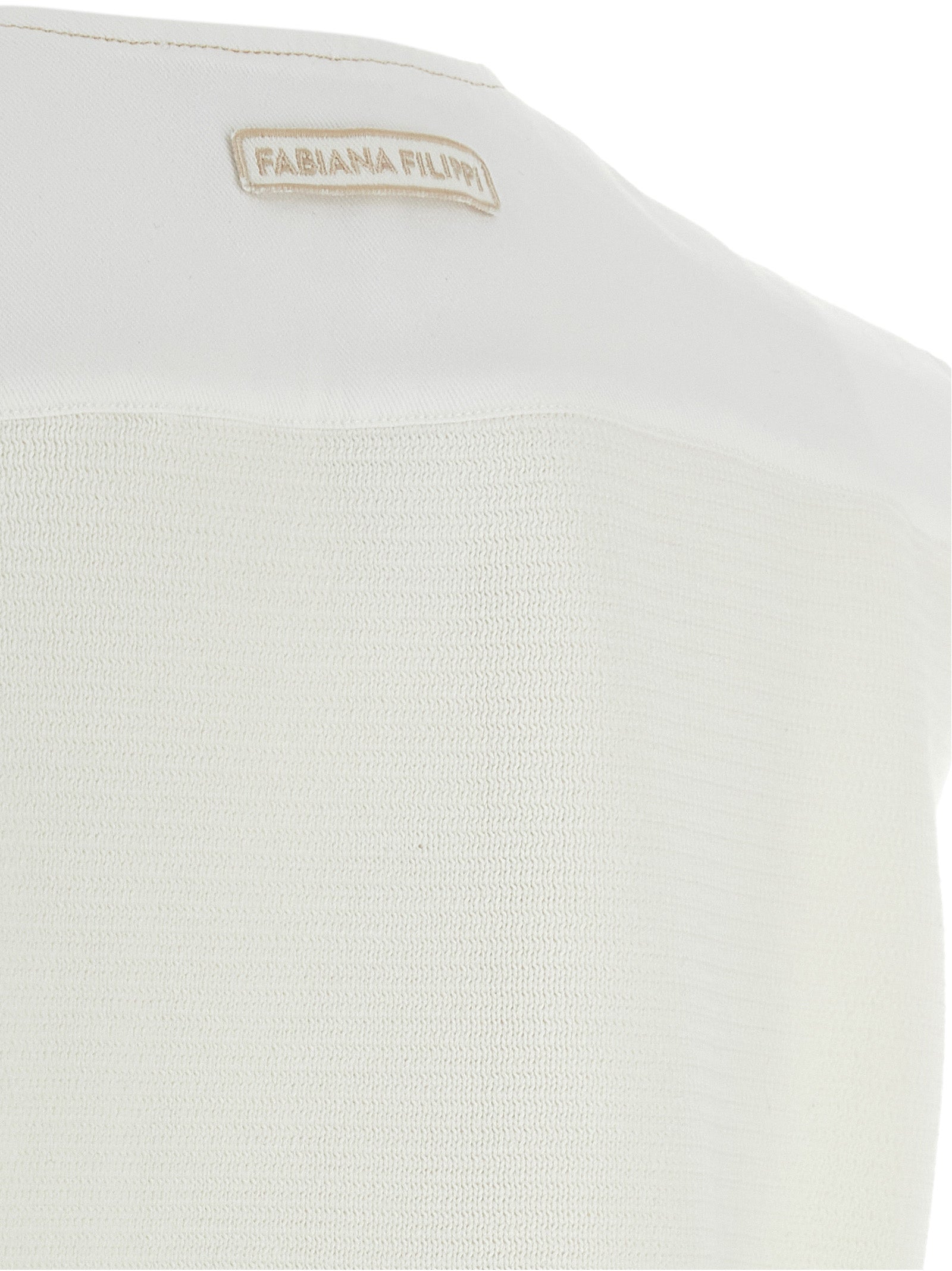 Fabiana Filippi White Cotton Sleeveless Women's Jacket