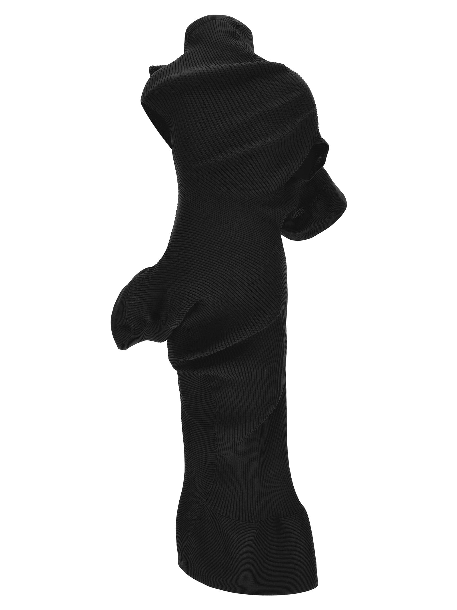 Issey Miyake Black Polyester Midi Women's Dress