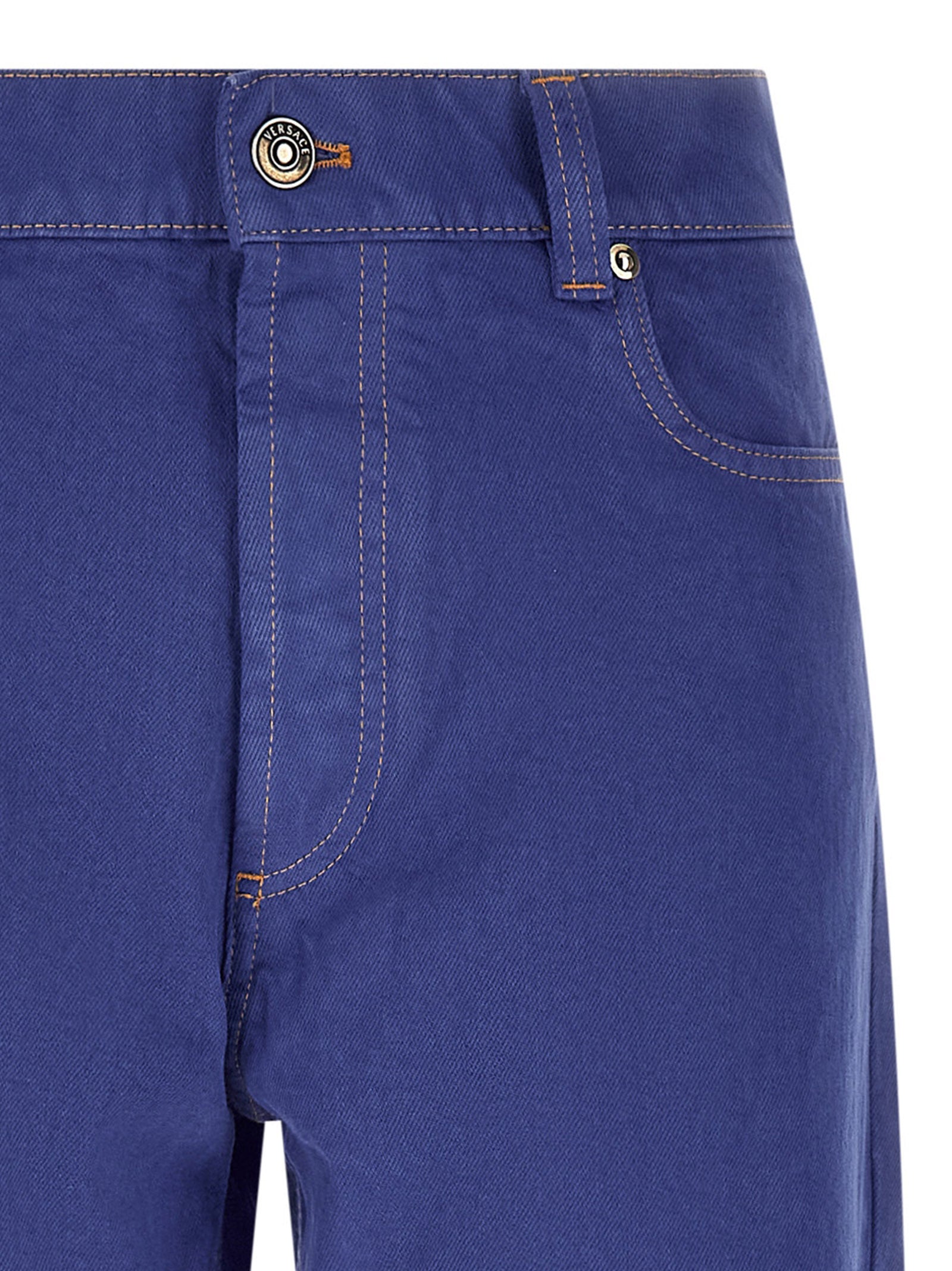 Versace Blue Cotton Straight-Leg Women's Jeans