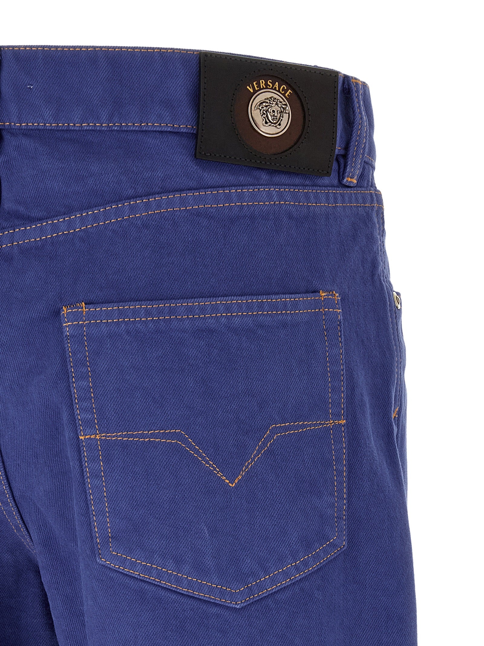 Versace Blue Cotton Straight-Leg Women's Jeans