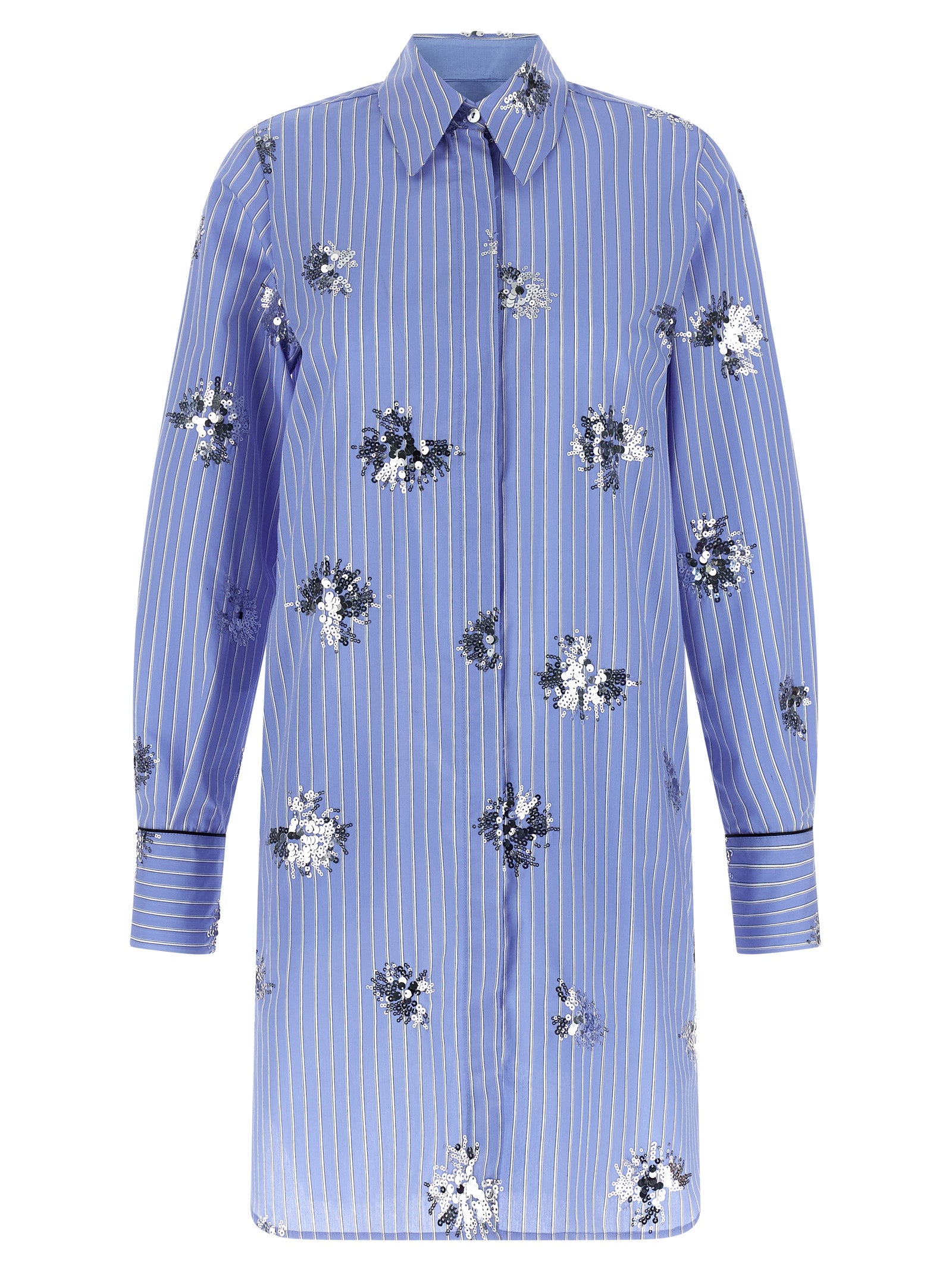 LE TWINS Blue Cotton Short Women's Dress