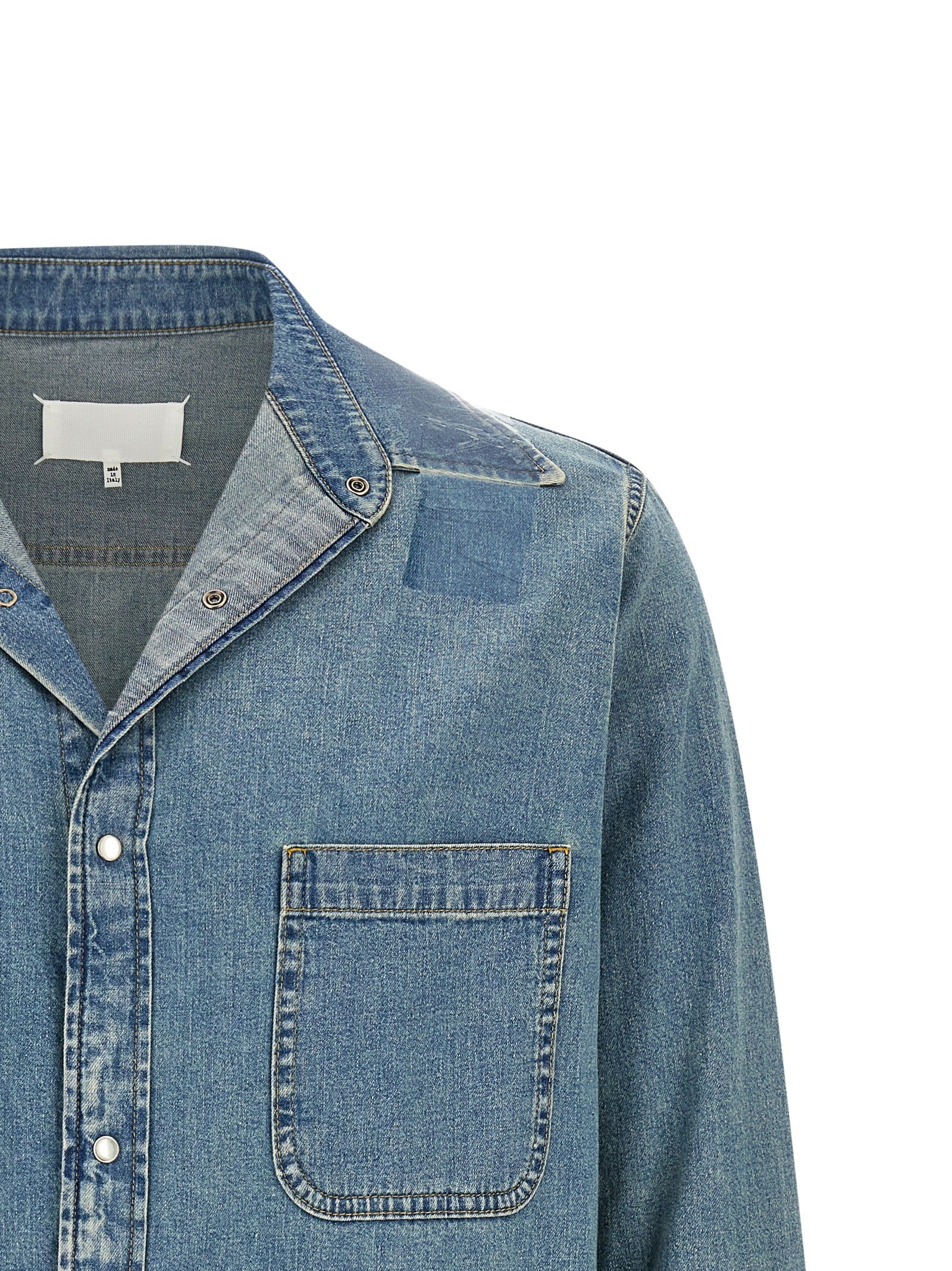 Maison Margiela Blue Cotton Men's Blouse