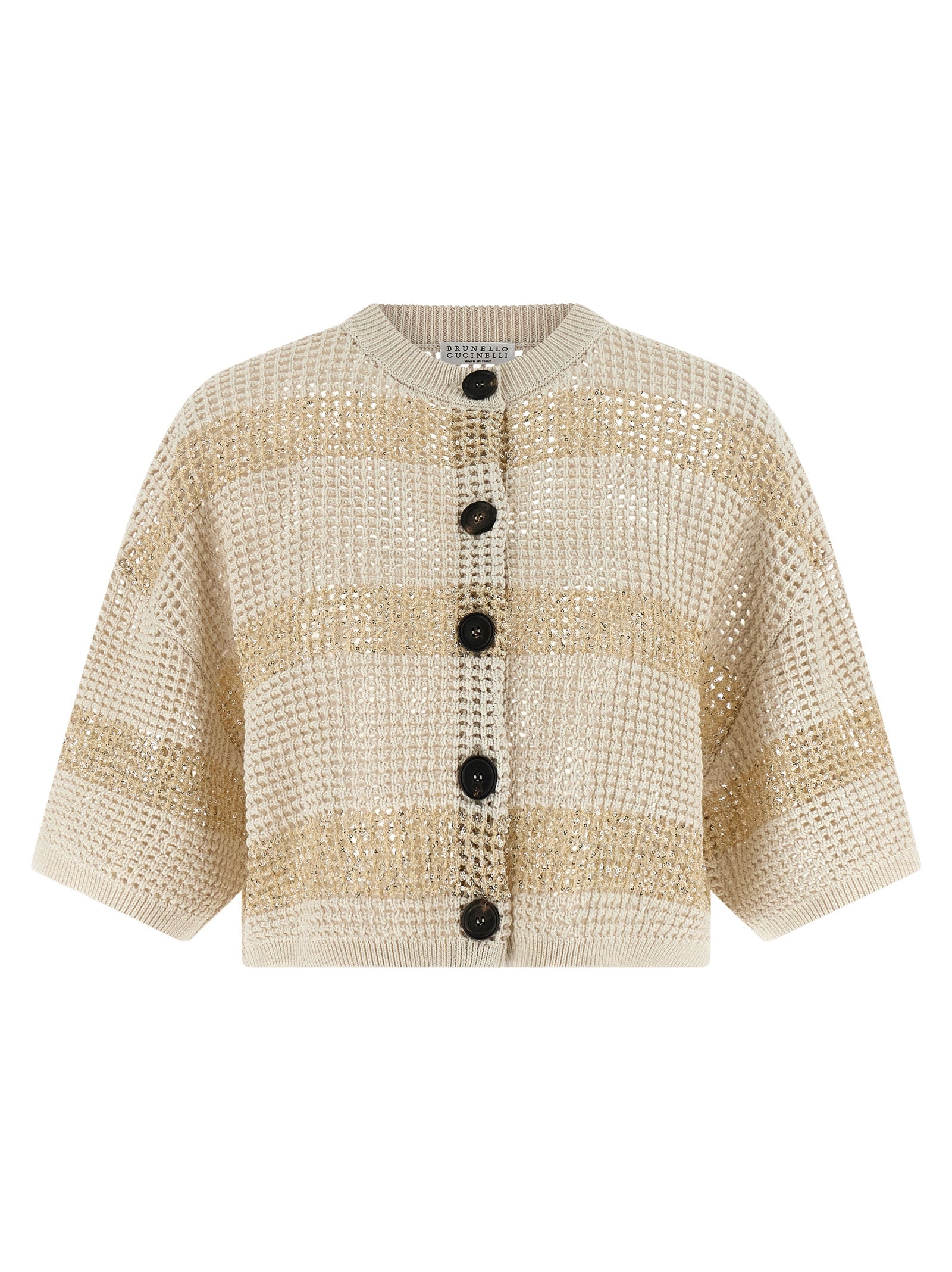 Brunello Cucinelli Beige Cotton Women's Cardigan