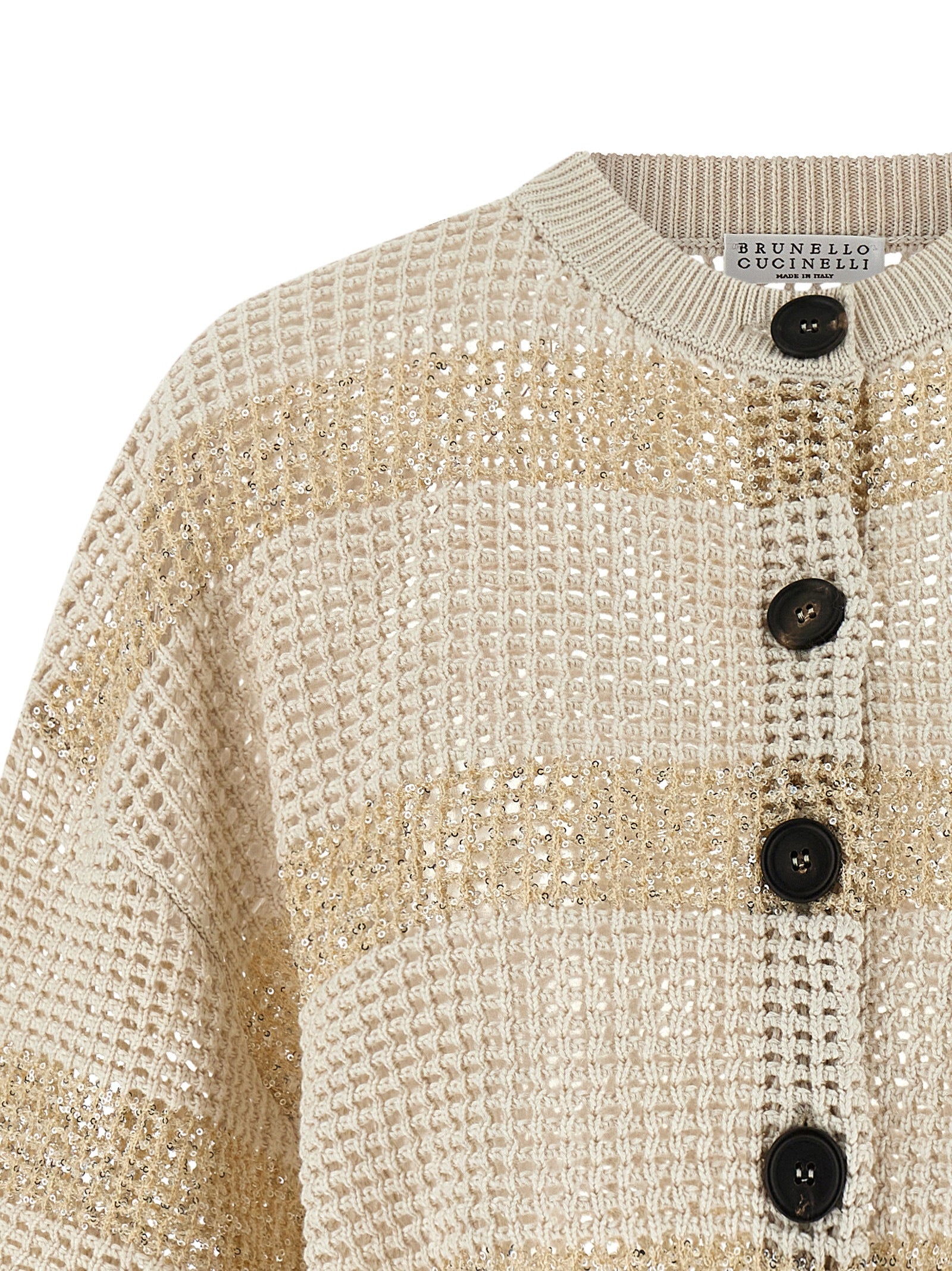 Brunello Cucinelli Beige Cotton Women's Cardigan