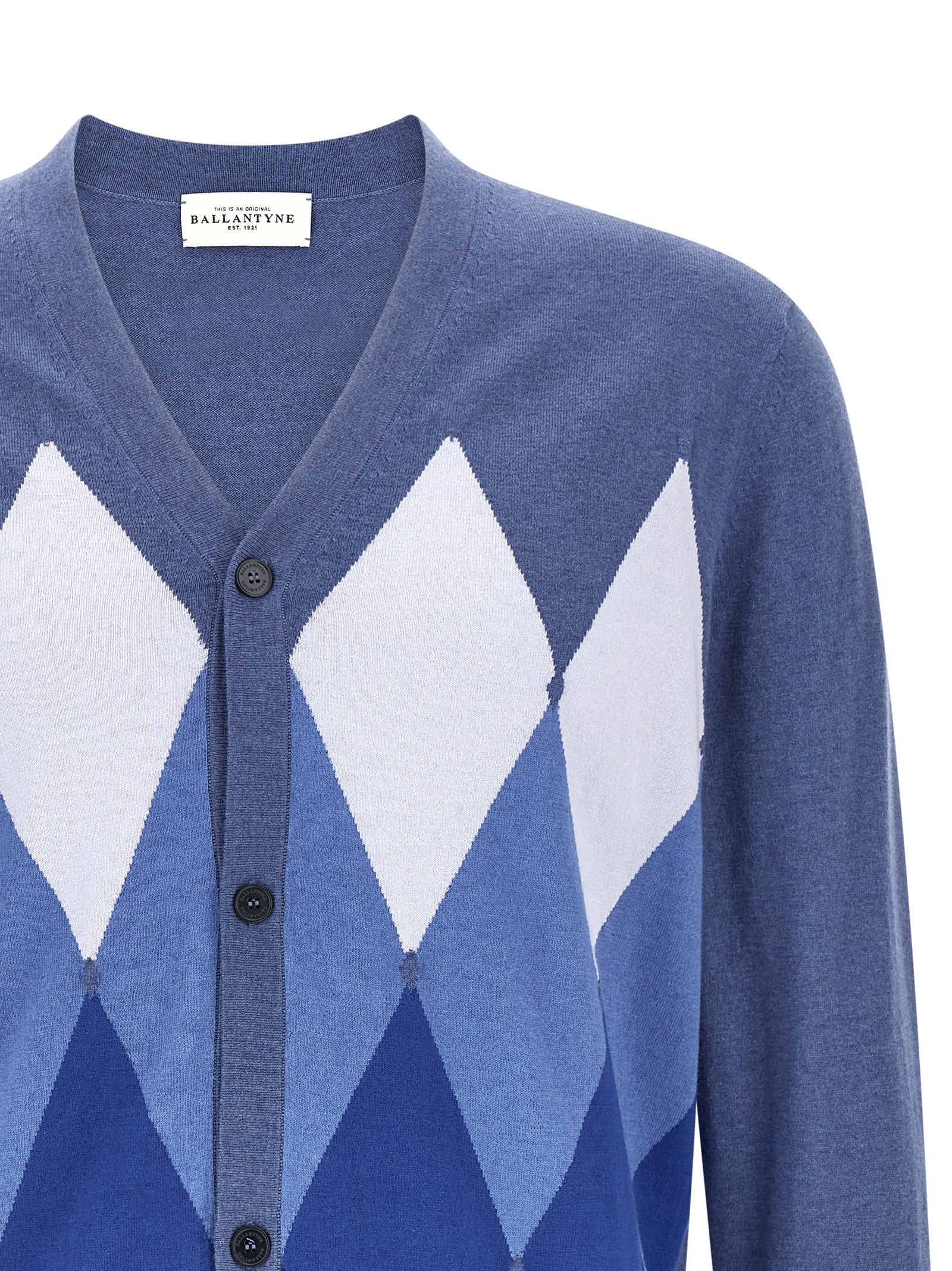 Ballantyne Blue Cotton Men's Cardigan