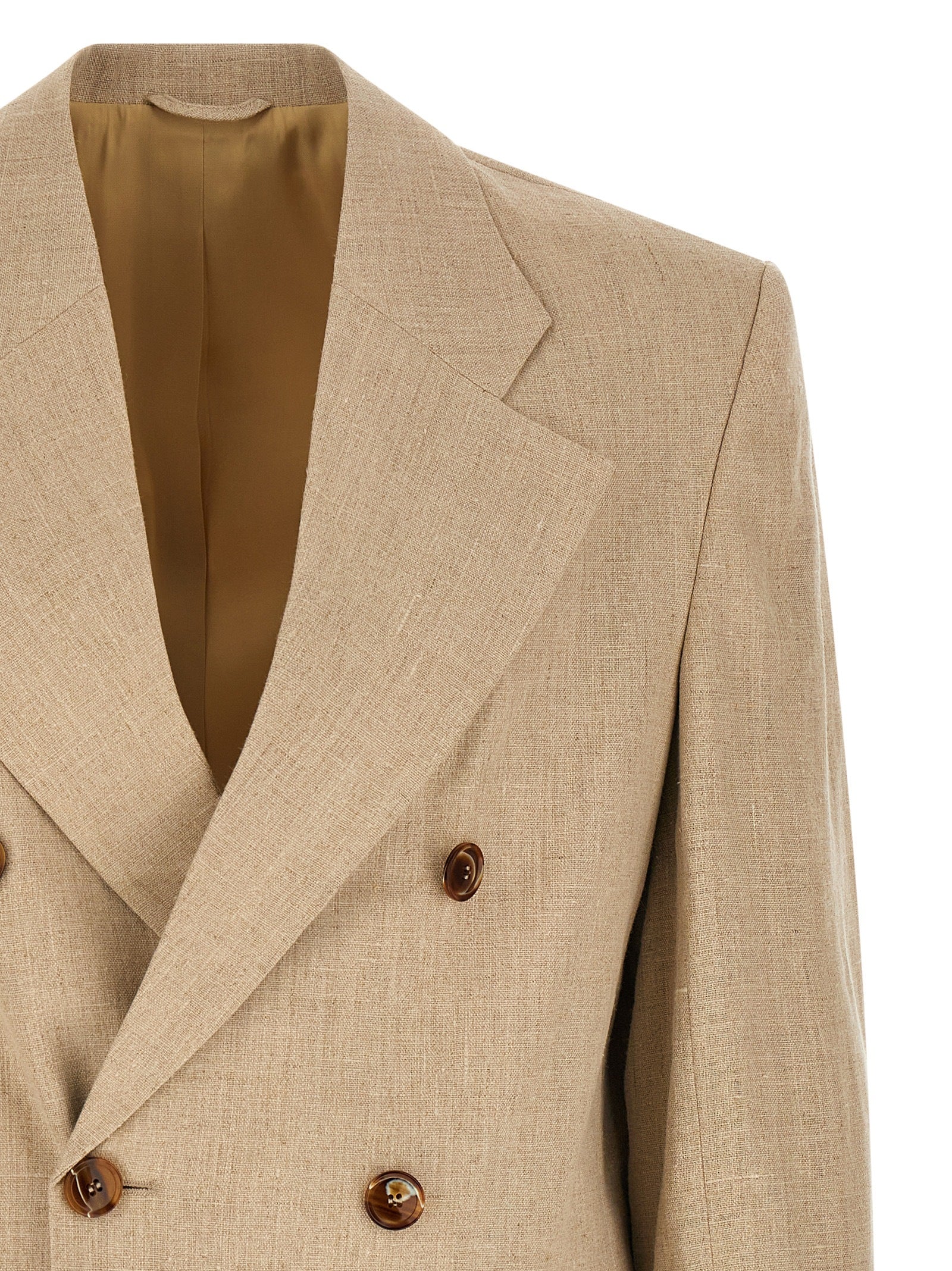 SÉFR Beige Linen Men's Blazer