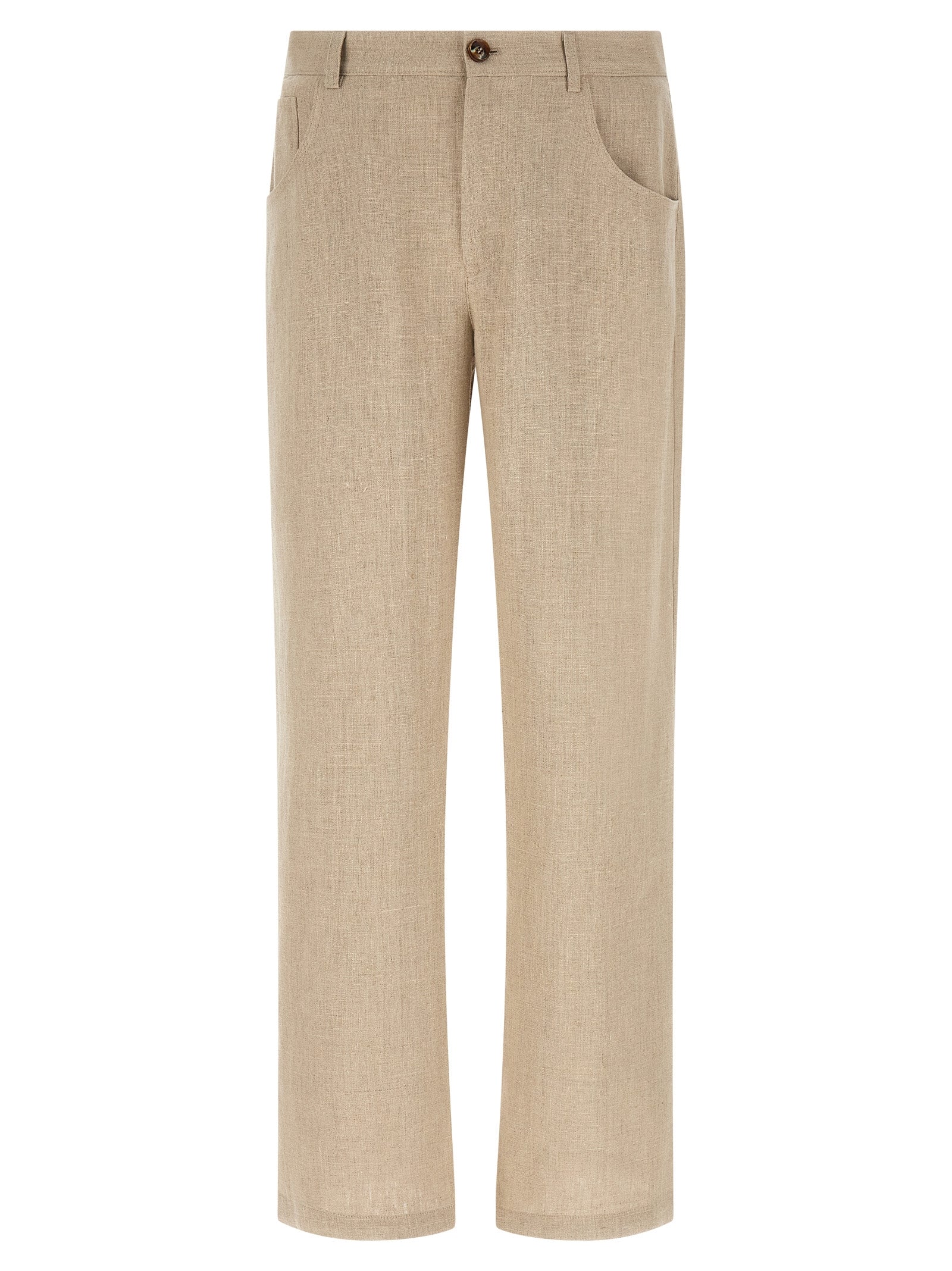 SÉFR Beige Linen Casual Men's Pants