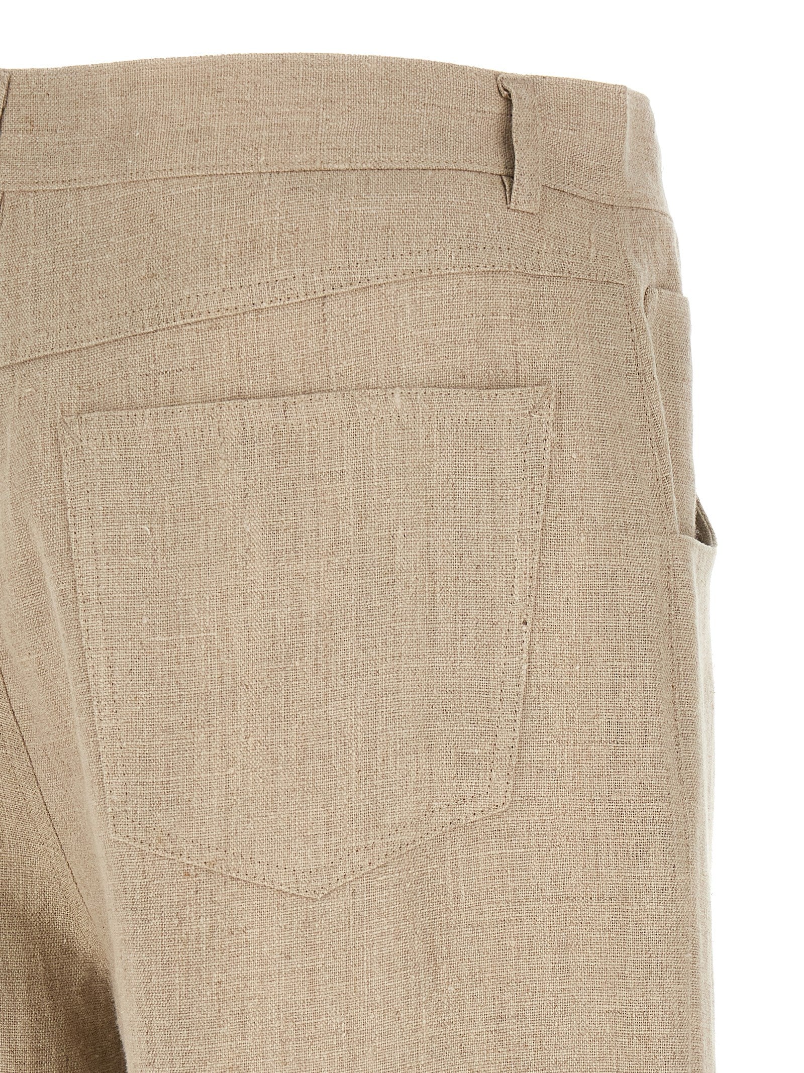 SÉFR Beige Linen Casual Men's Pants