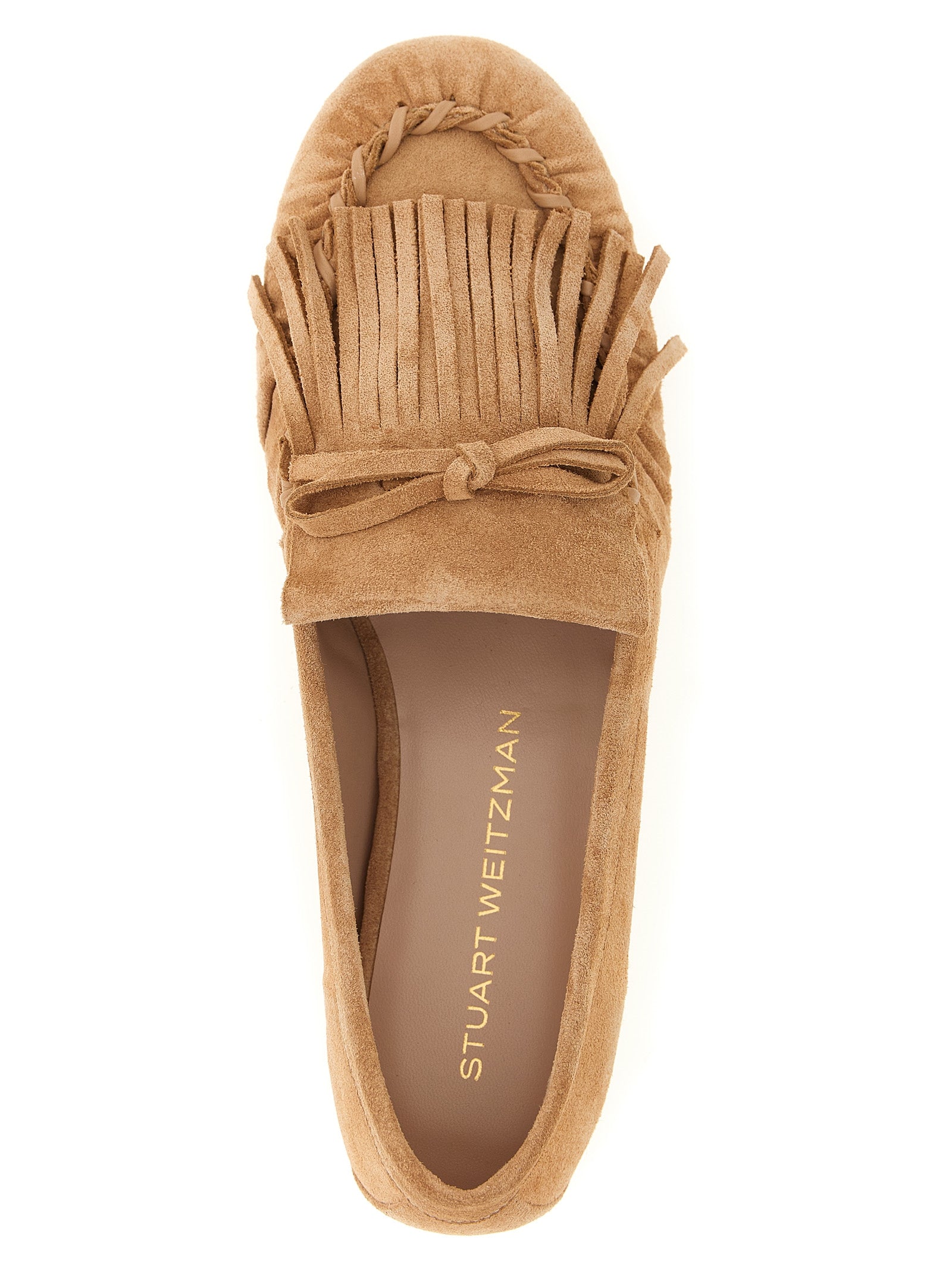 Stuart Weitzman Brown Calfskin Slip-On Women's Loafers