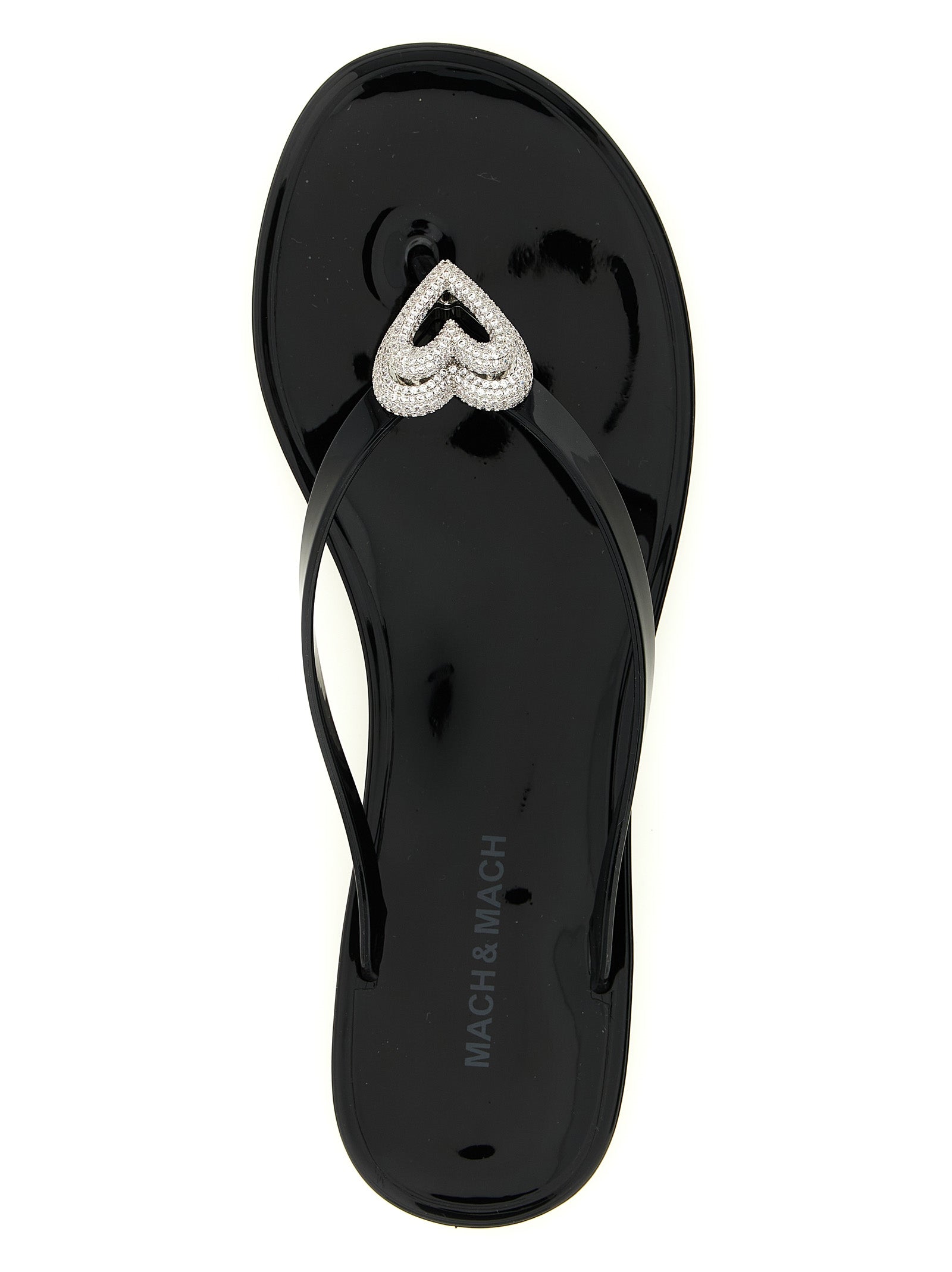 MACH & MACH Black Pvc Women's Slides
