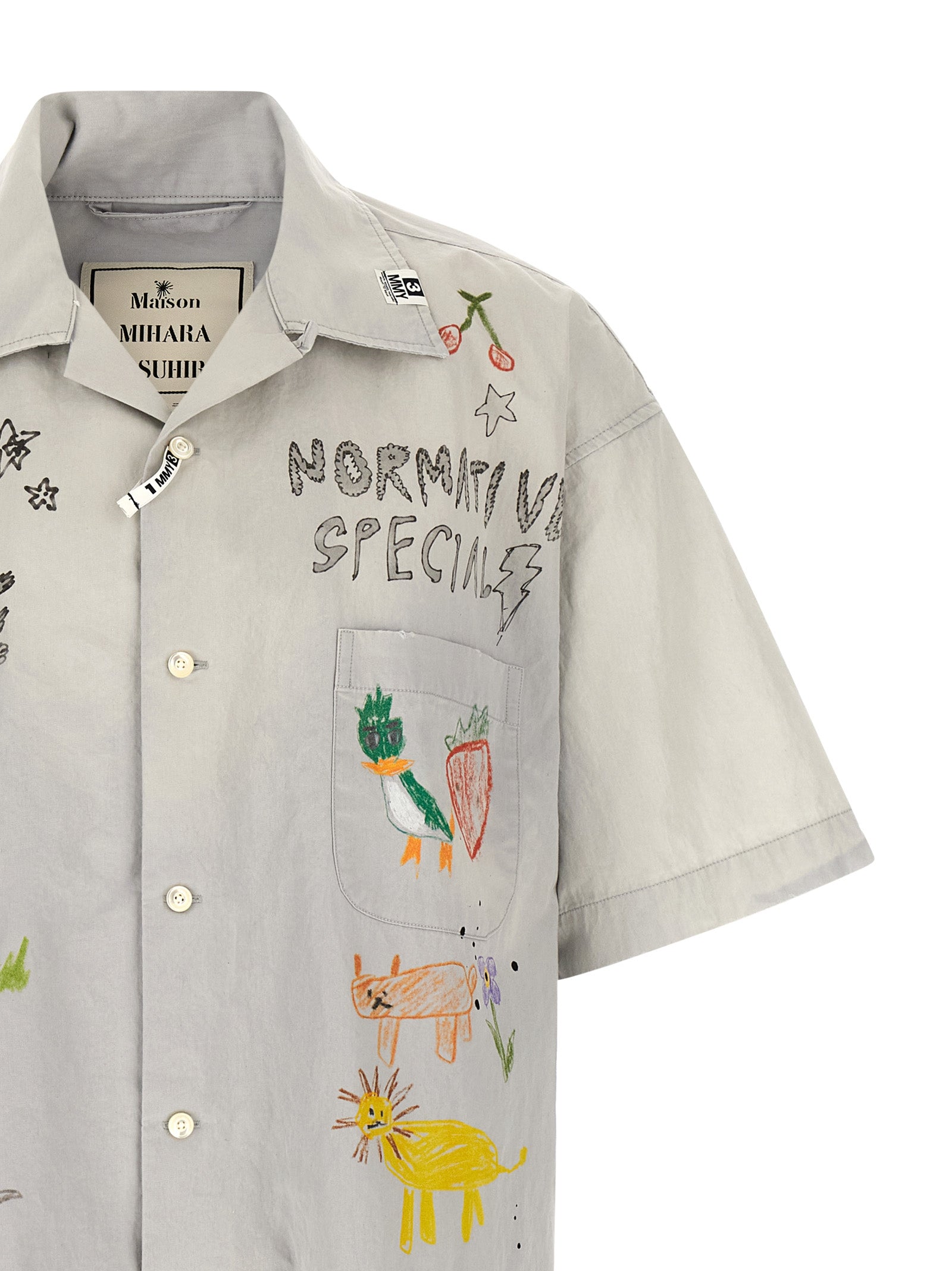 Maison Mihara Yasuhiro Gray Cotton Men's Blouse