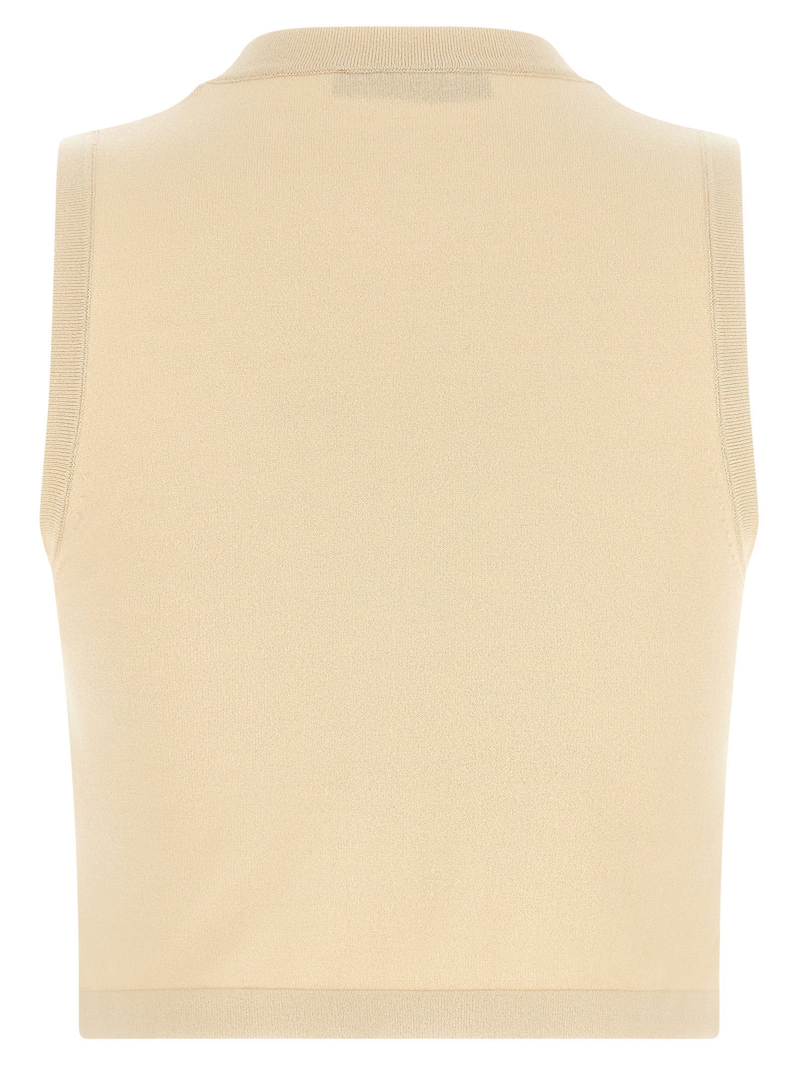 Max Mara Beige Viscose Sleeveles Women's T-Shirt