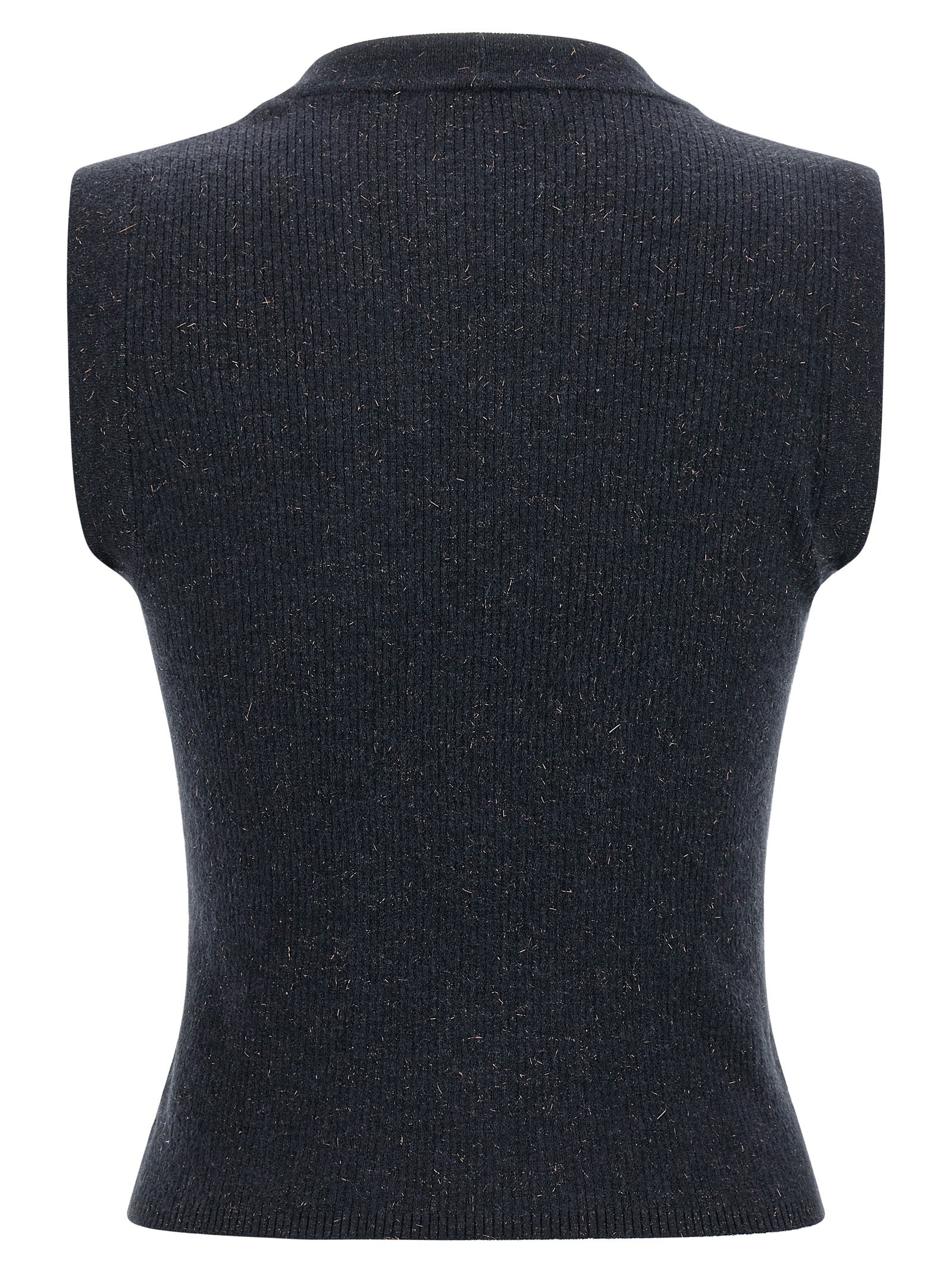 Brunello Cucinelli Blue Cashmere Sleeveless Women's Jacket