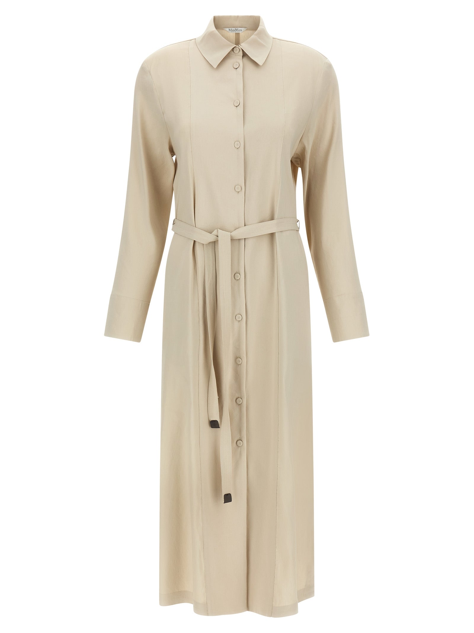 Max Mara Beige Linen Long Women's Dress