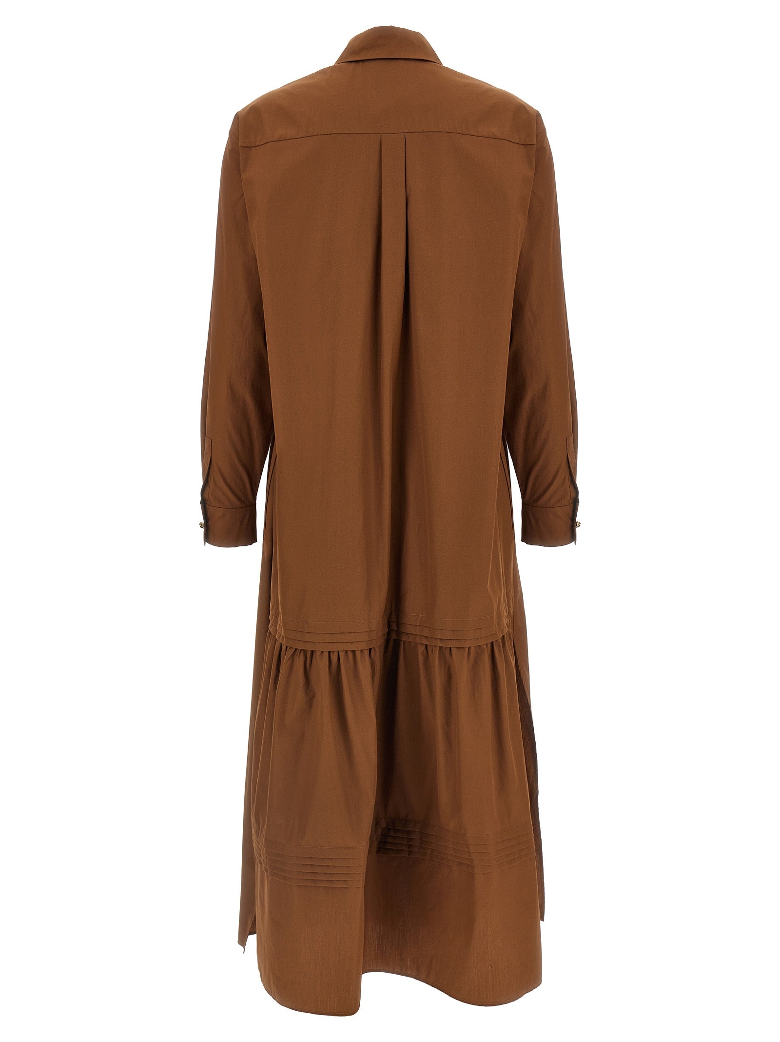 Max Mara Brown Cotton Long Women's Dress