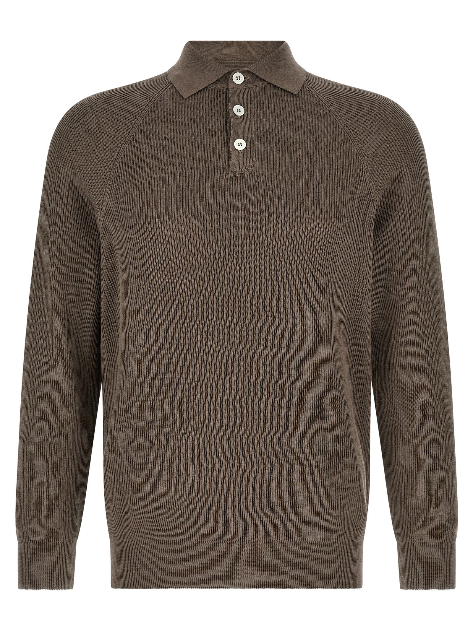 Brunello Cucinelli Brown Cotton Polo Men's Shirt
