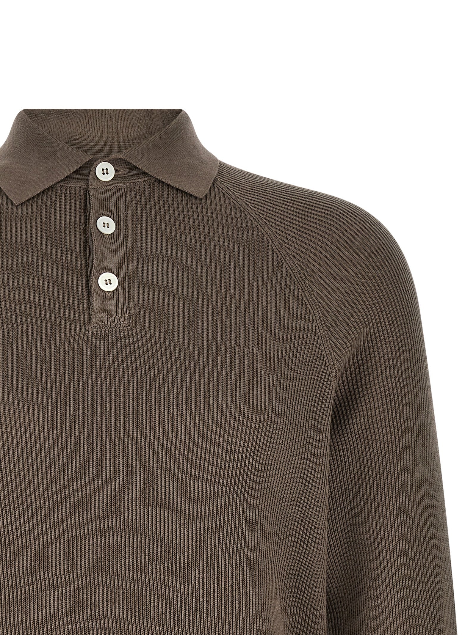Brunello Cucinelli Brown Cotton Polo Men's Shirt