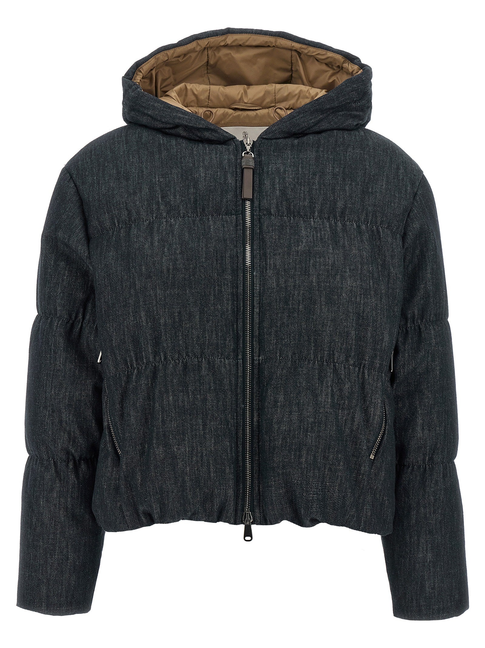 Brunello Cucinelli Blue Cotton Full-Length Women's Jacket