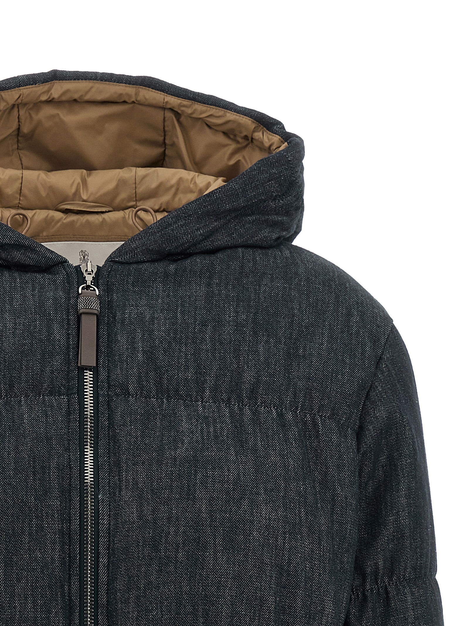Brunello Cucinelli Blue Cotton Full-Length Women's Jacket