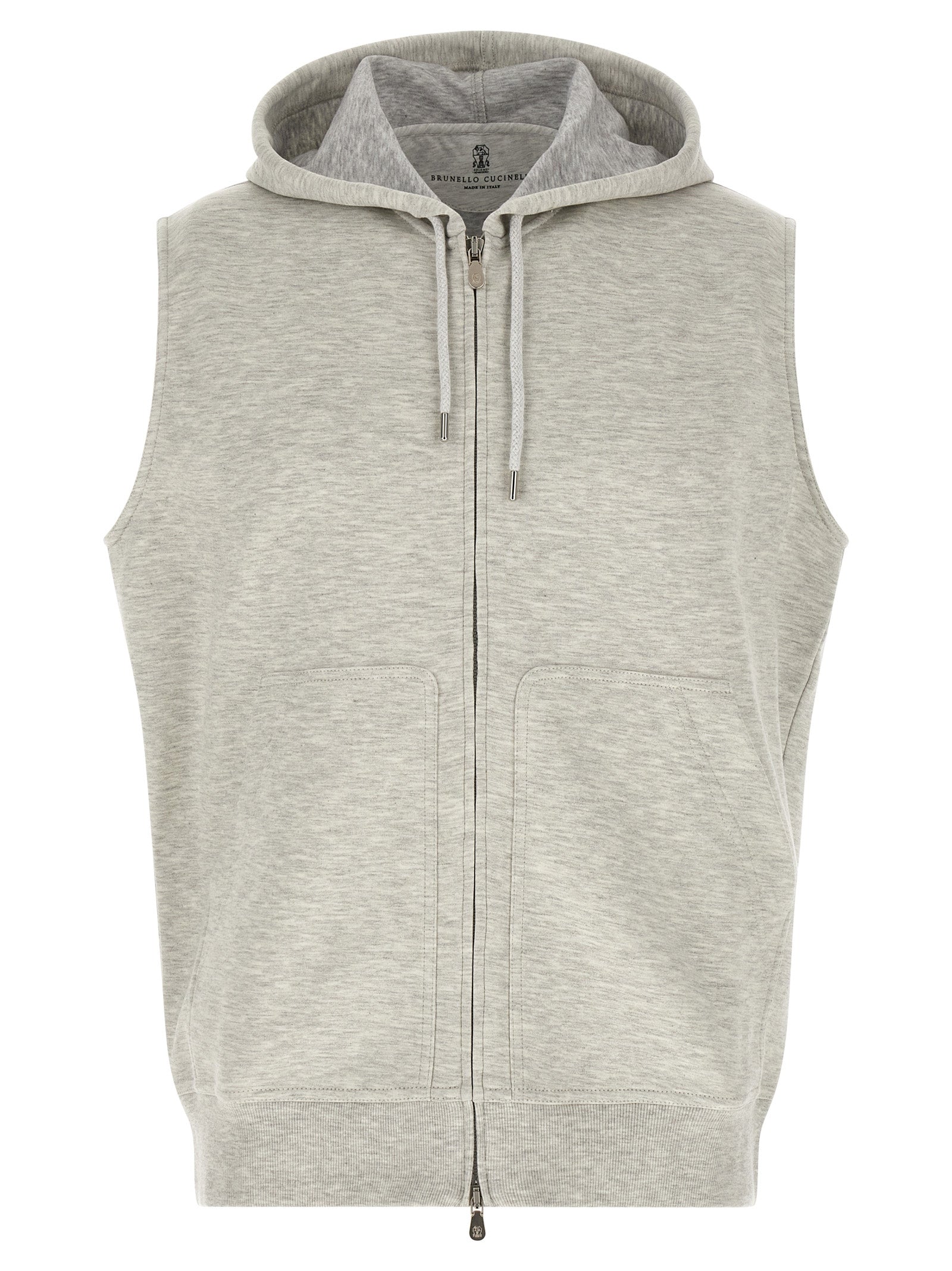 Brunello Cucinelli Gray Cotton Sleeveless Men's Jacket