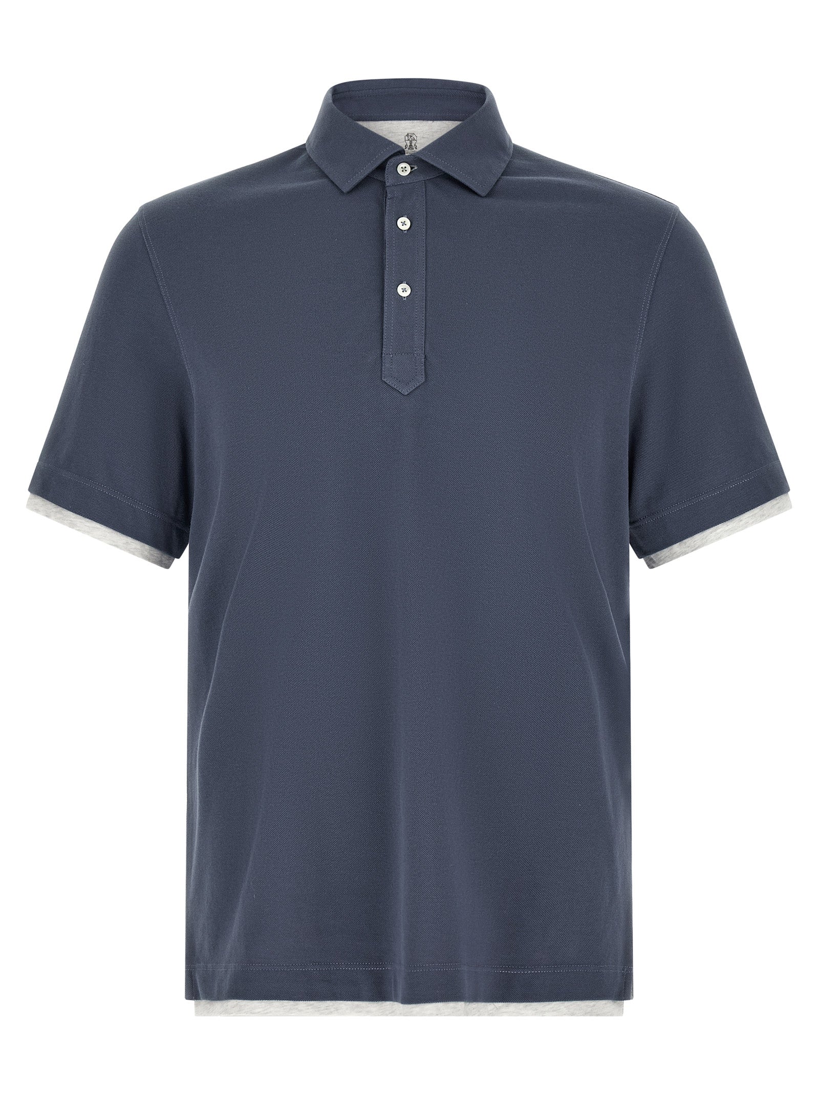 Brunello Cucinelli Blue Cotton Polo Men's Shirt