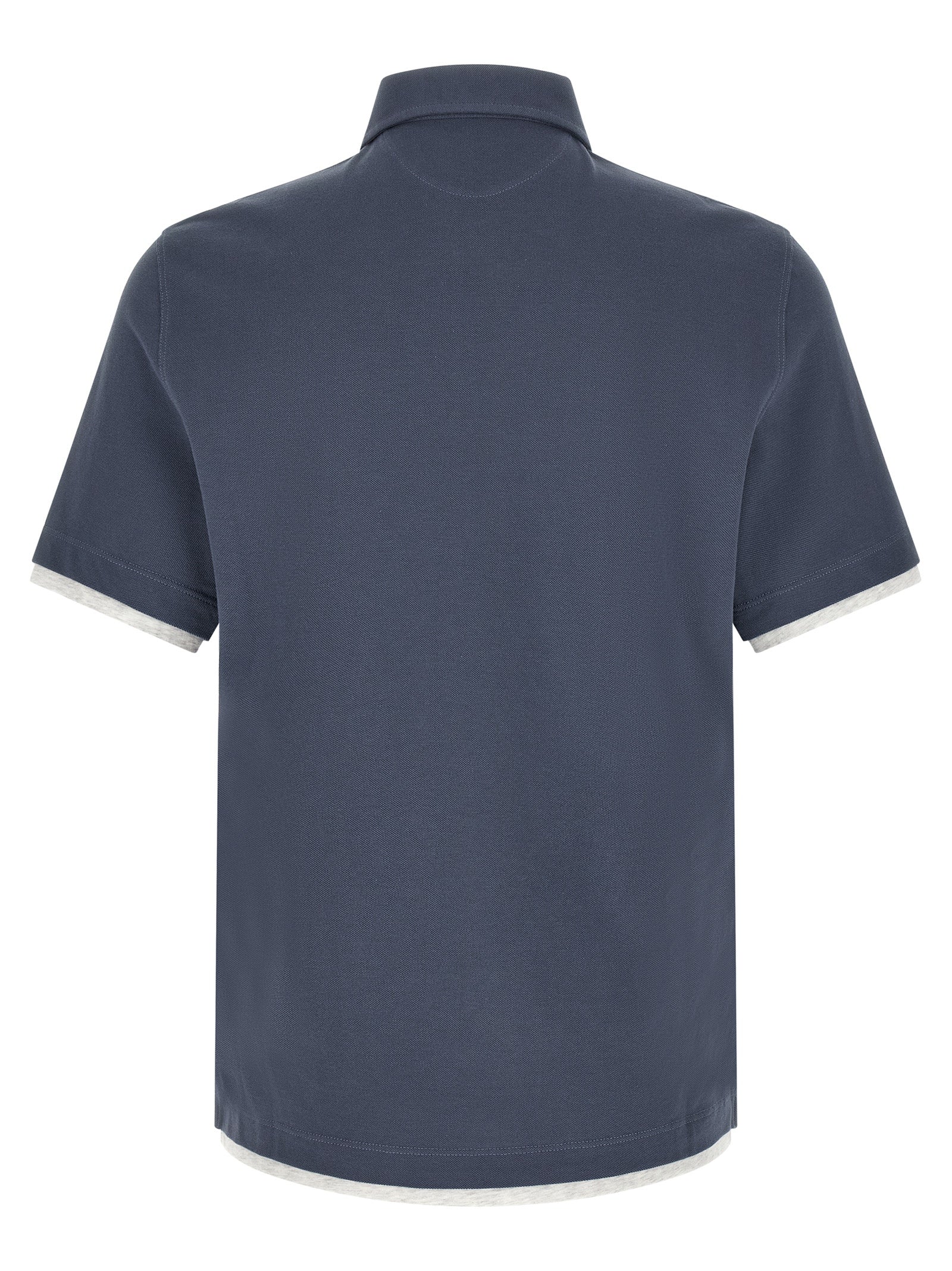 Brunello Cucinelli Blue Cotton Polo Men's Shirt