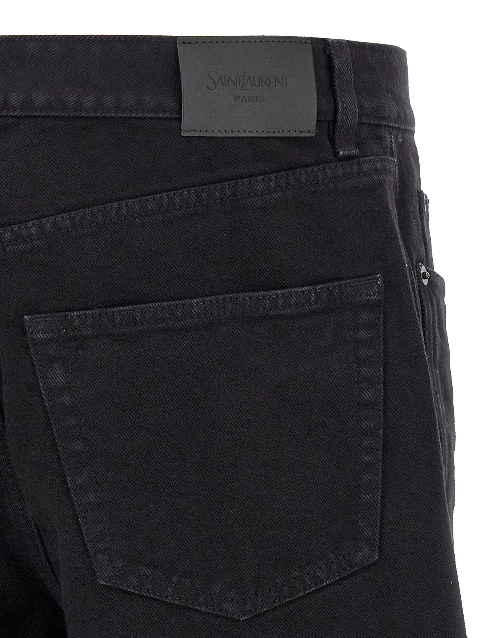 Saint Laurent Black Cotton Straight-Leg Men's Jeans