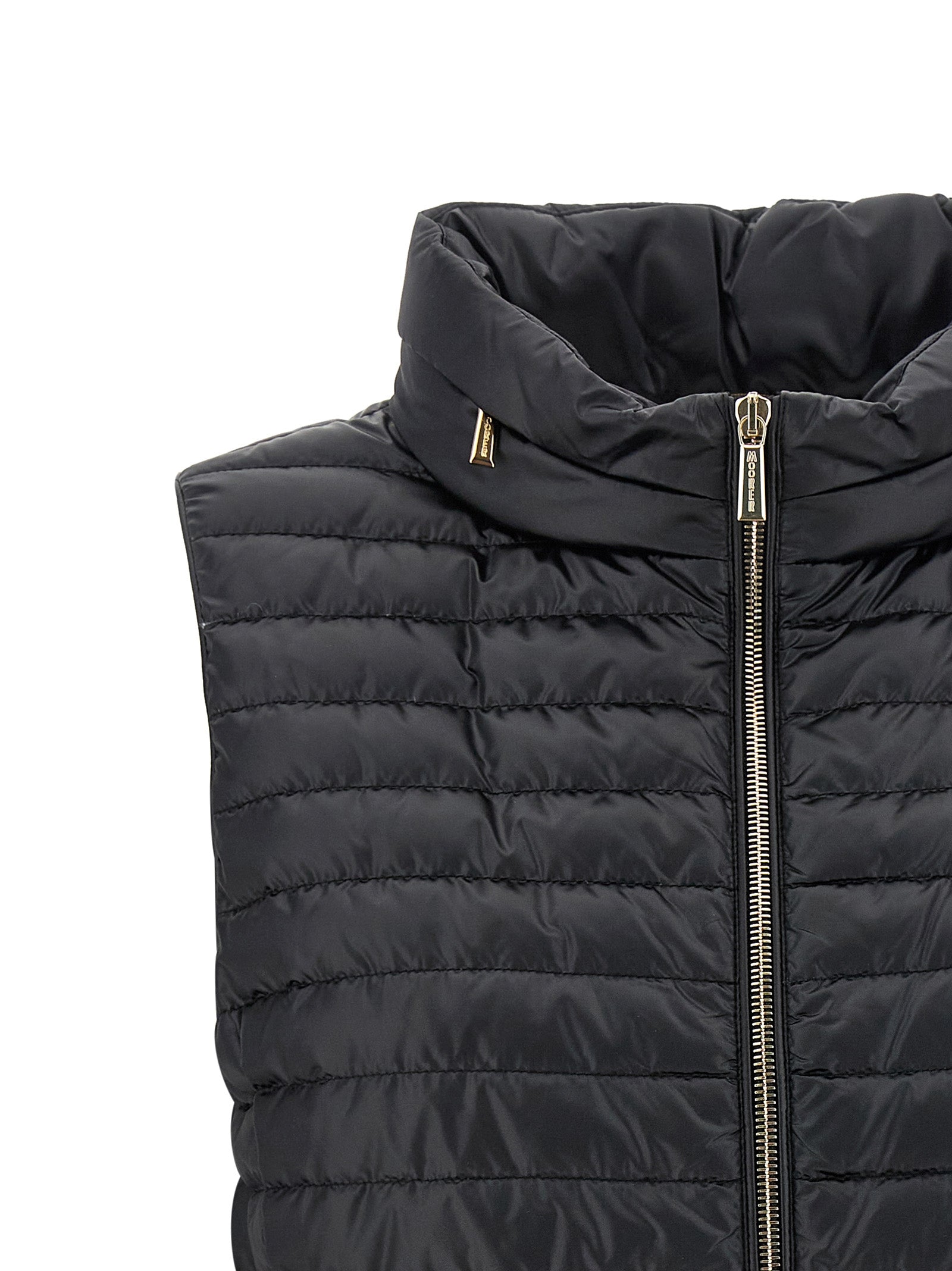 MooRER Black Polyester Sleeveless Women's Jacket