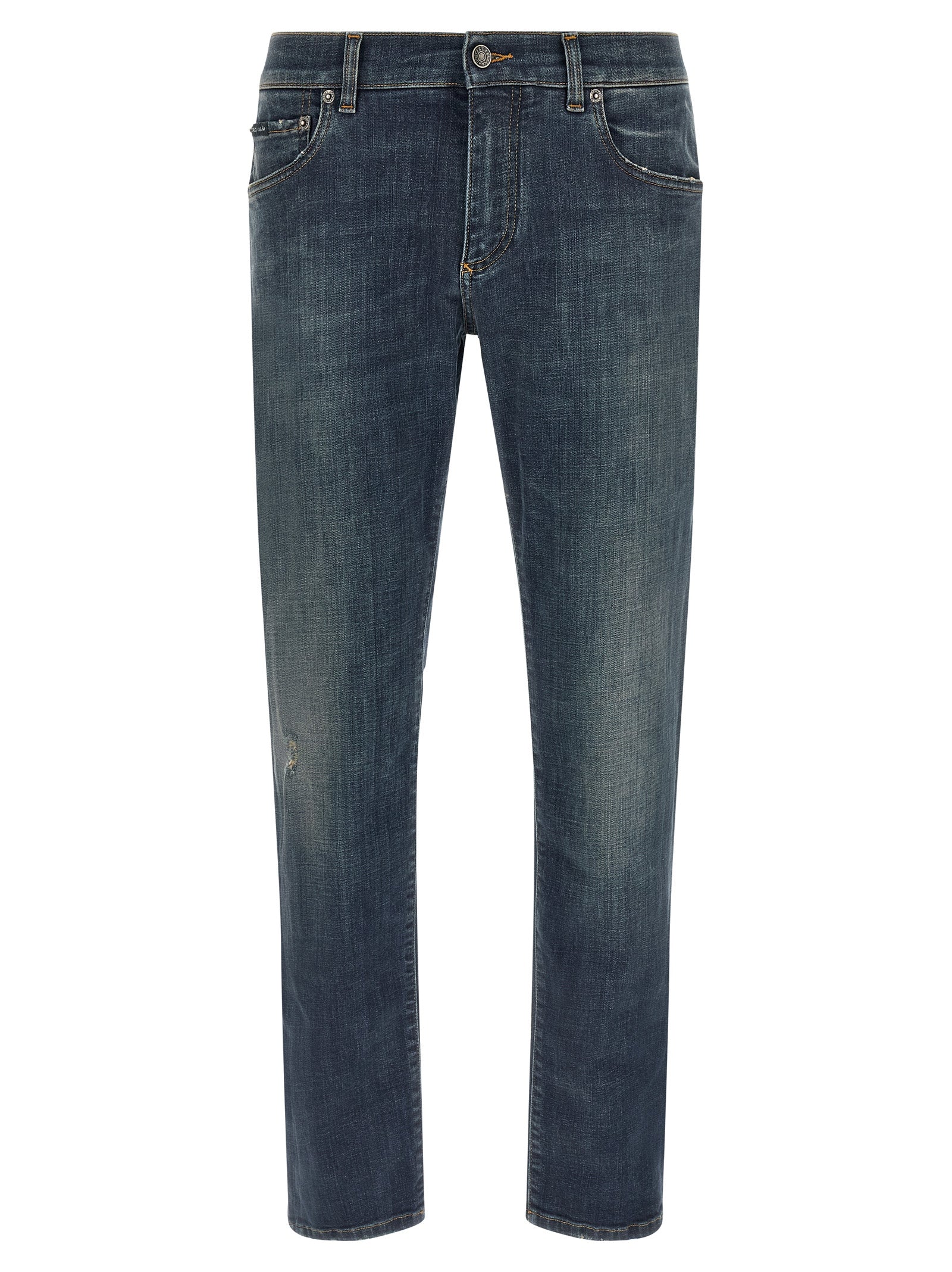 Dolce & Gabbana Blue Cotton Straight-Leg Men's Jeans