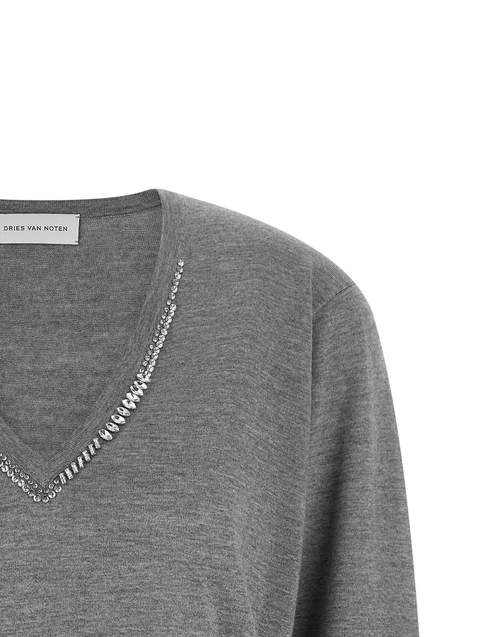 Dries Van Noten Gray Merino Wool Women's Cardigan