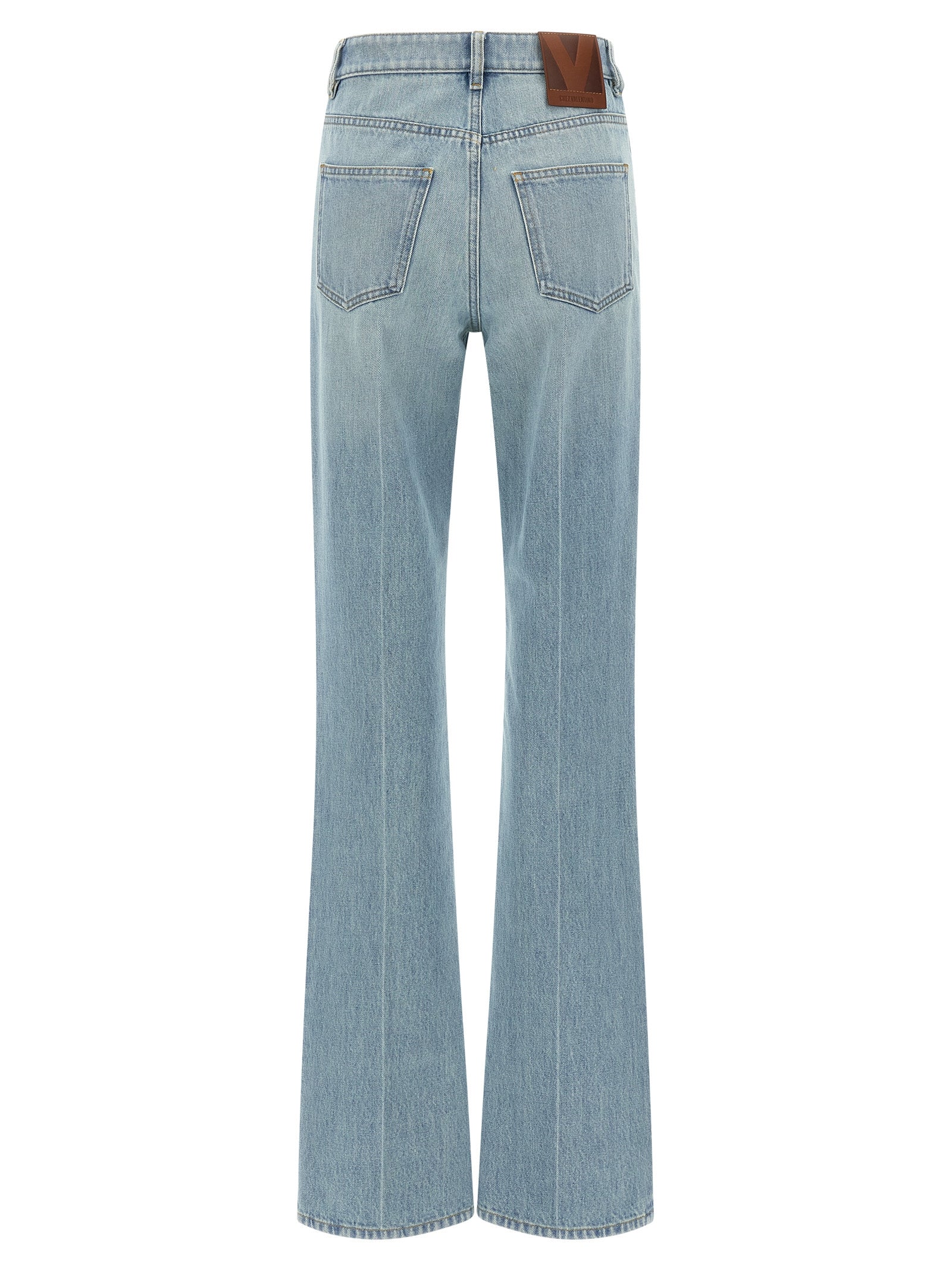 Valentino Garavani Blue Cotton High-Waisted Women's Jean