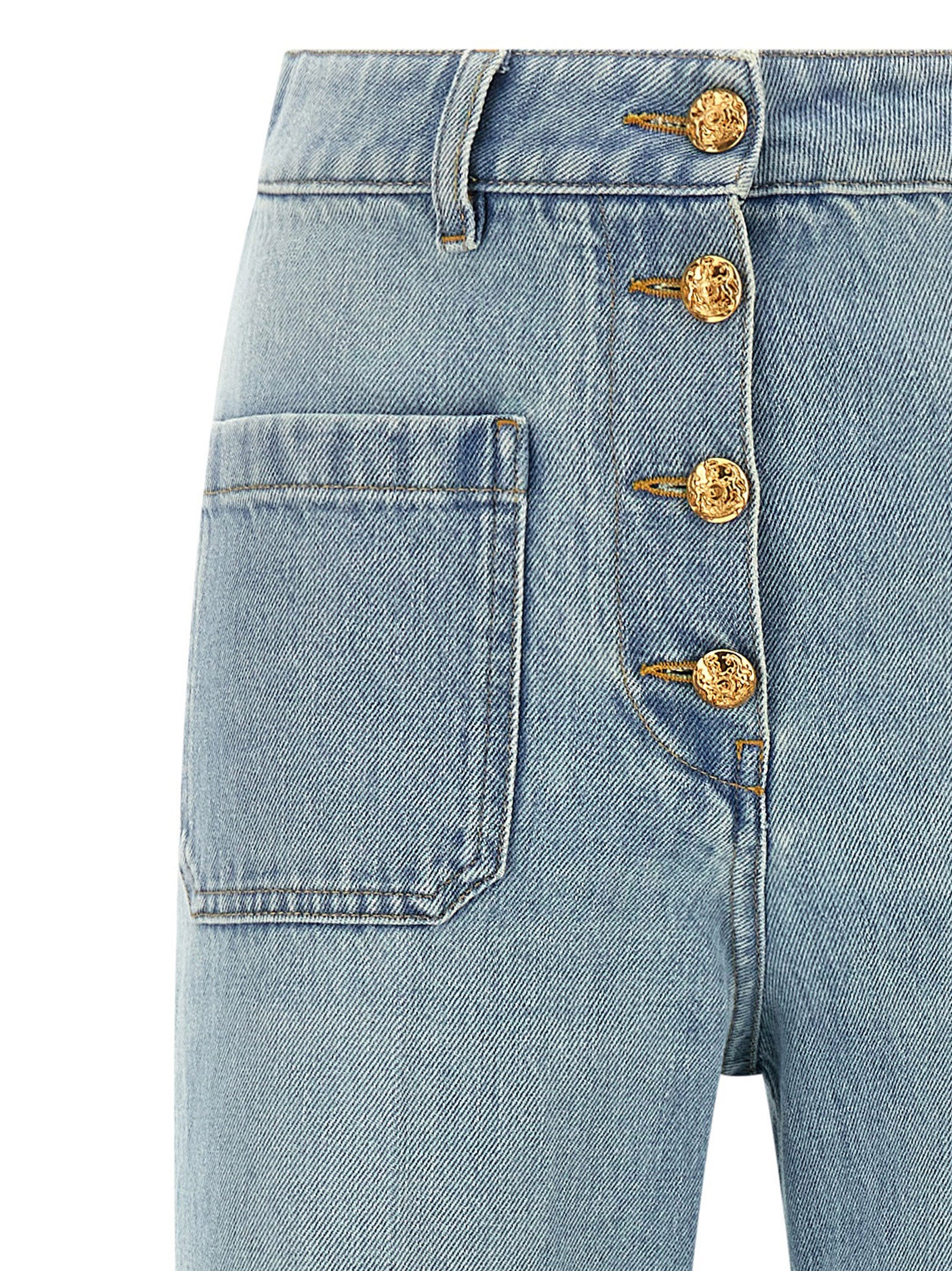 Valentino Garavani Blue Cotton High-Waisted Women's Jean