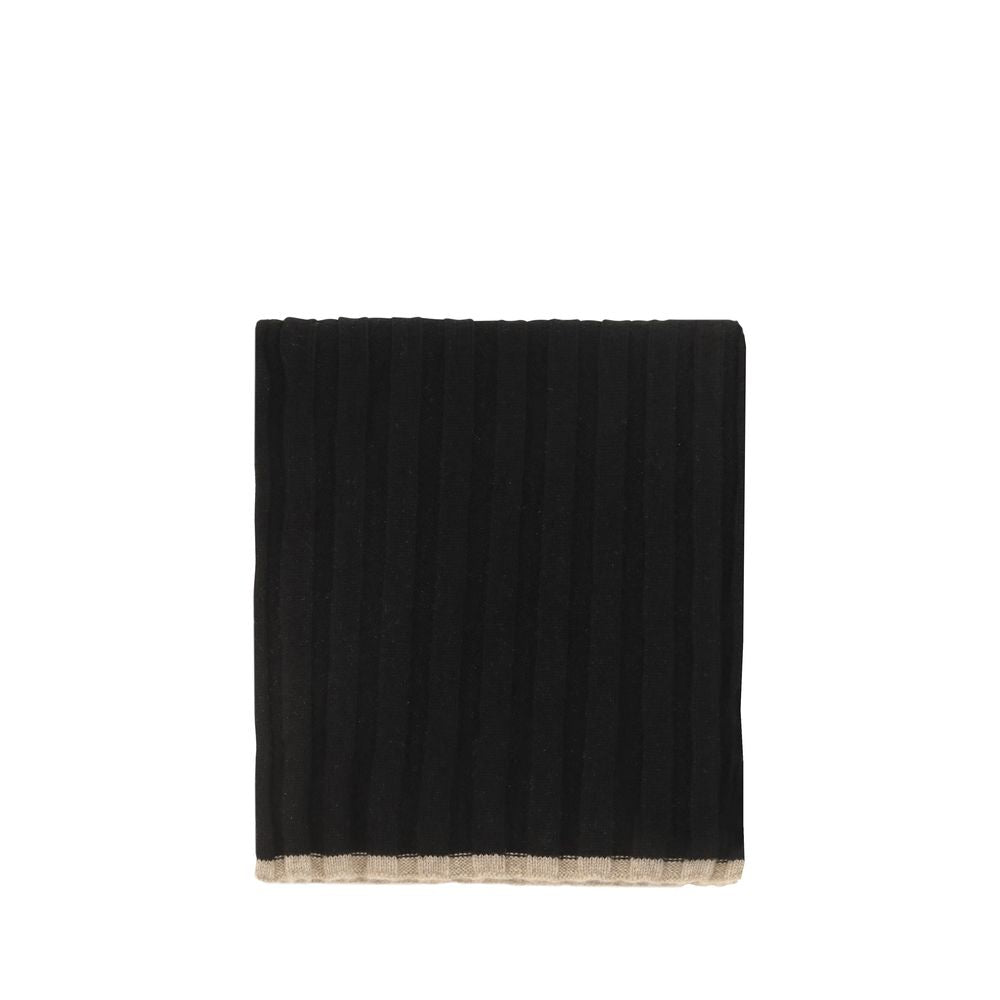 Brunello Cucinelli Black Cashmere Men's Scarf
