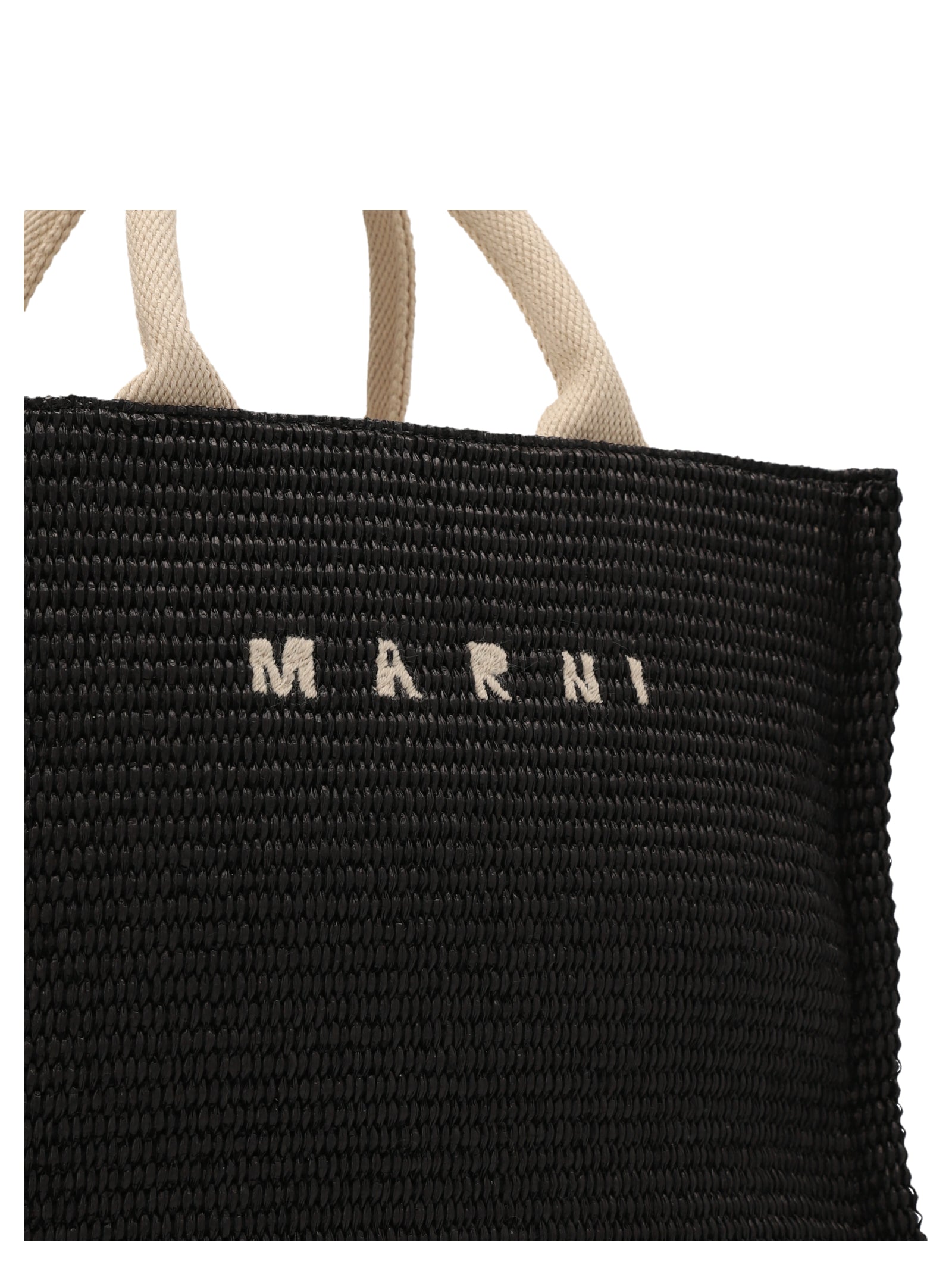Marni Black Cotton Tote Women's Bag