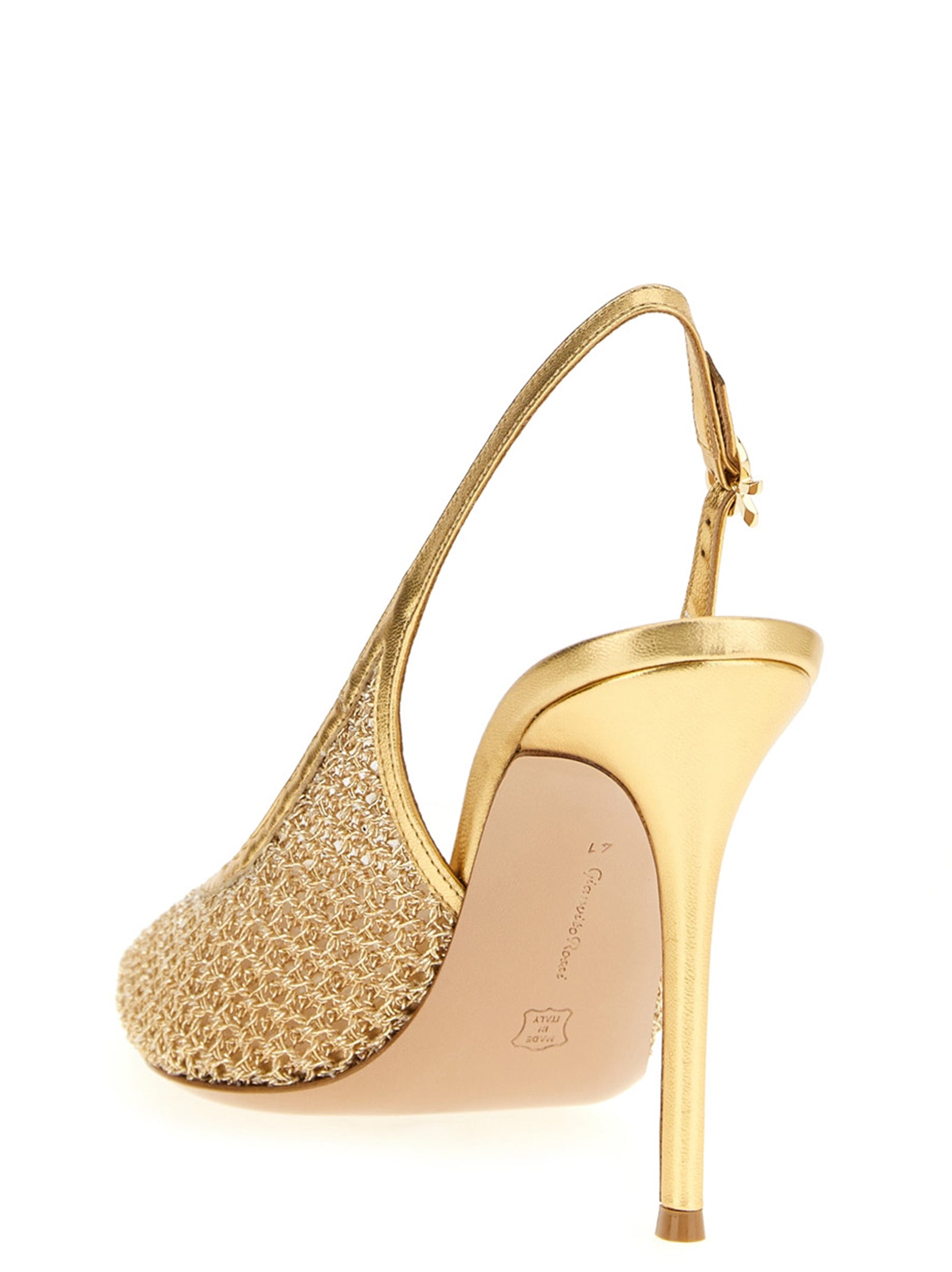 Gianvito Rossi Gold Fabric High Heel Women's Pumps