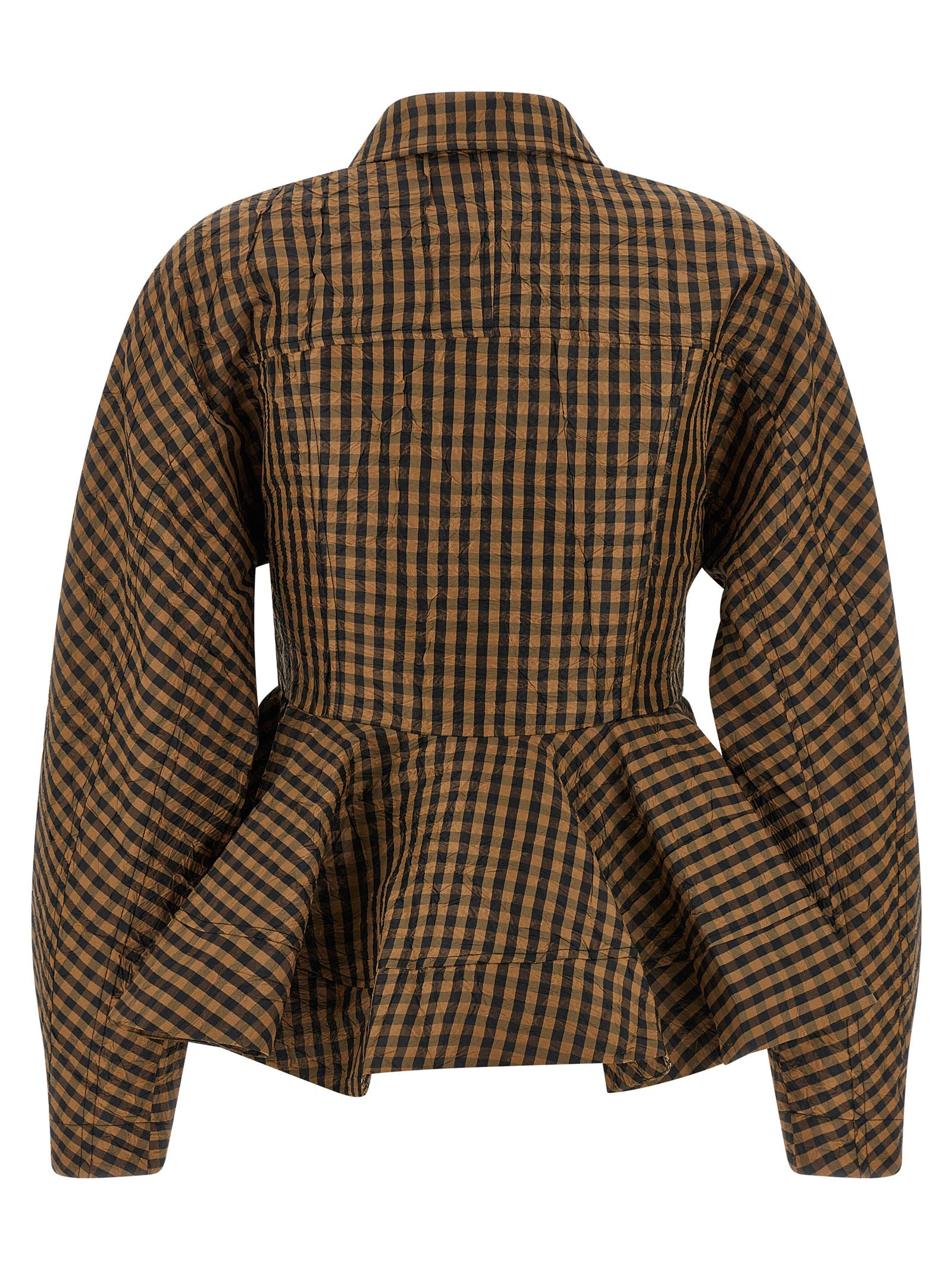 Ganni Brown Recycled Polyester Women's Blouse