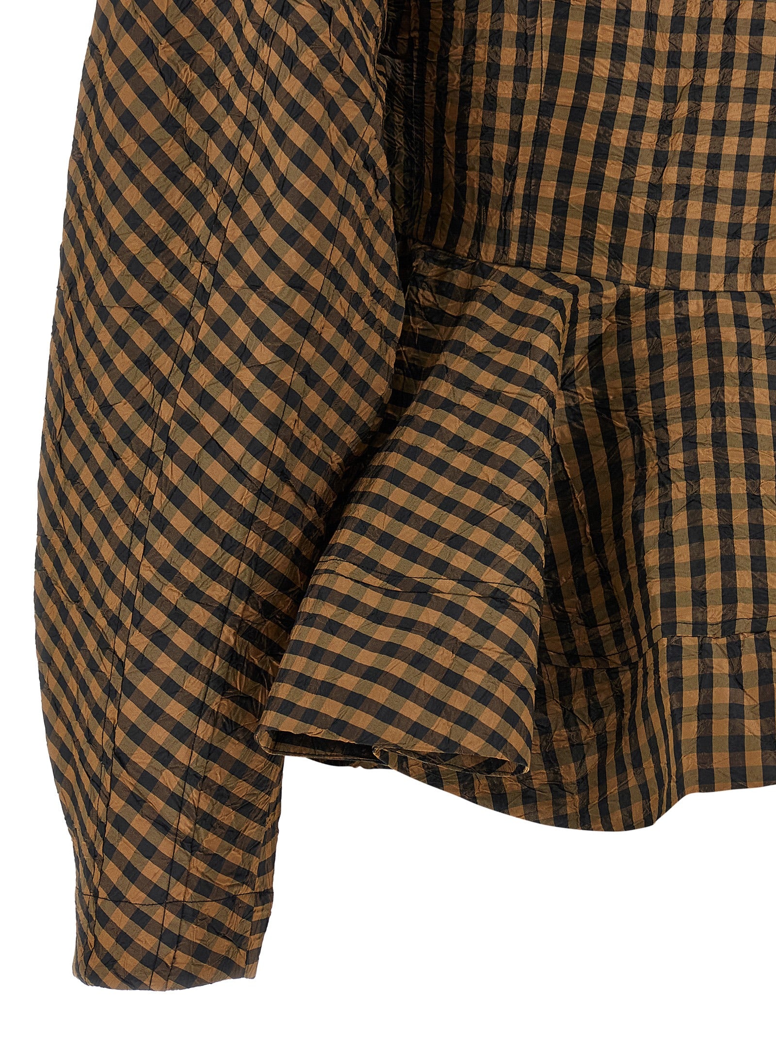 Ganni Brown Recycled Polyester Women's Blouse