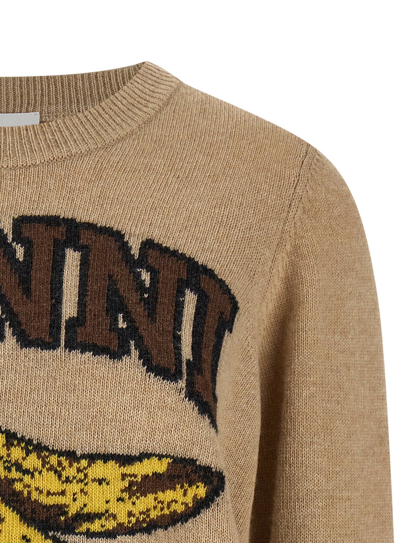 Ganni Beige Wool Women's Cardigan