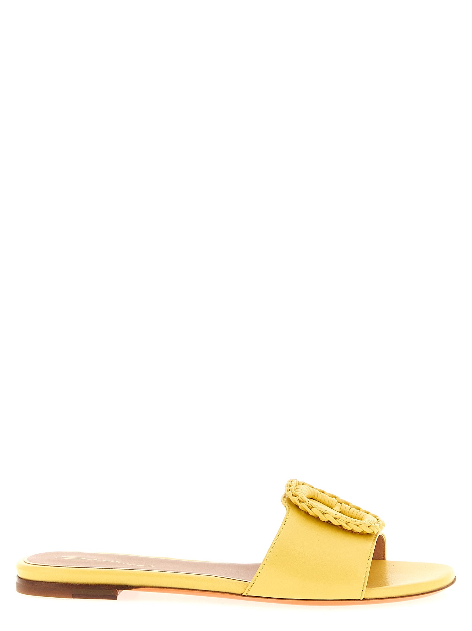 Santoni Bicolor Lamb Leather Women's Slides