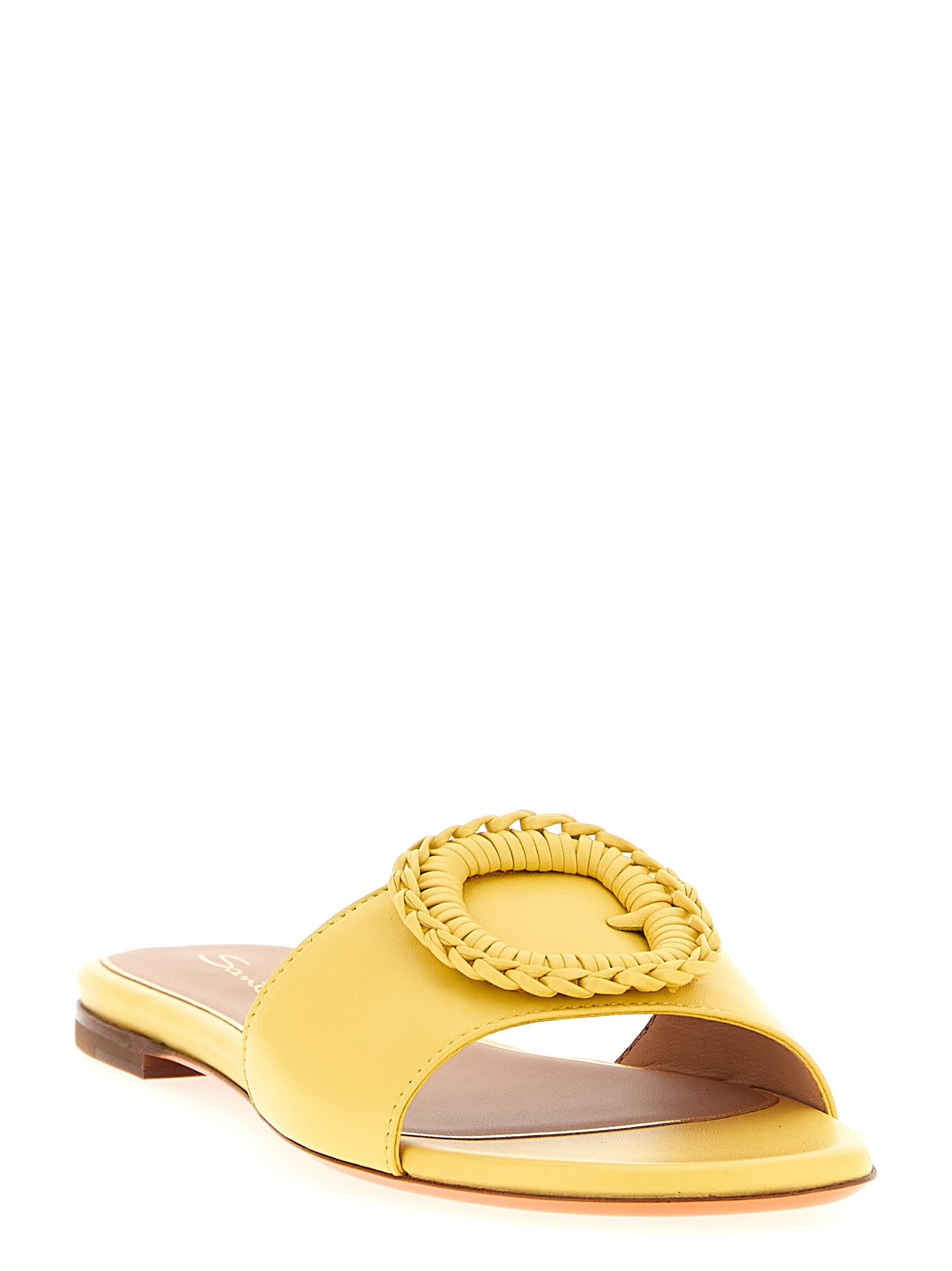 Santoni Bicolor Lamb Leather Women's Slides