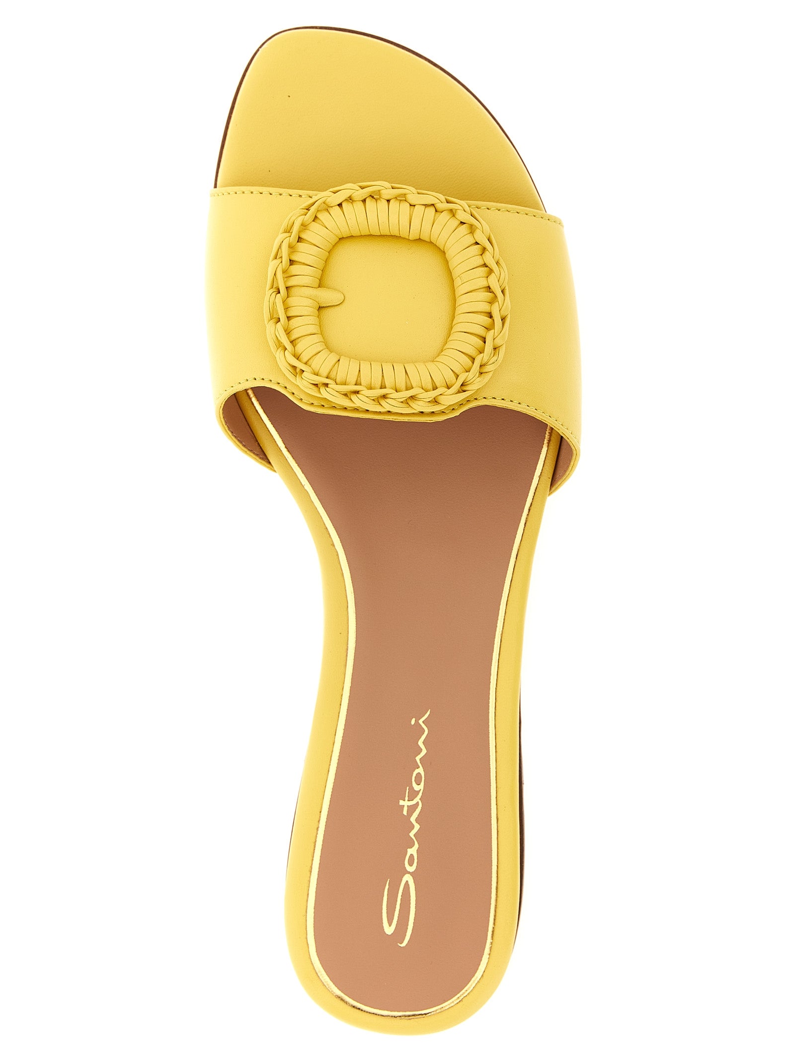 Santoni Bicolor Lamb Leather Women's Slides