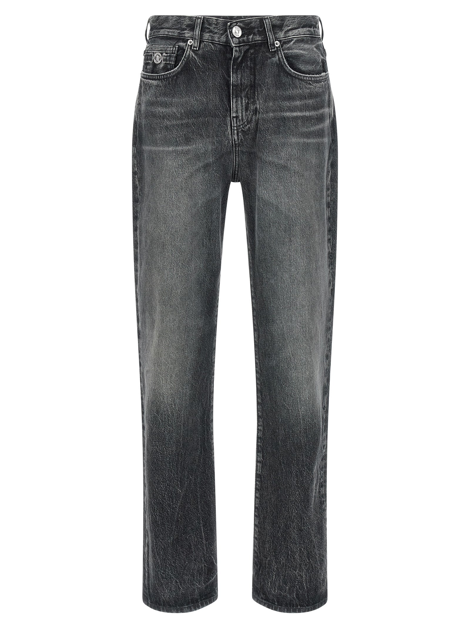 Versace Gray Cotton Straight-Leg Men's Jeans