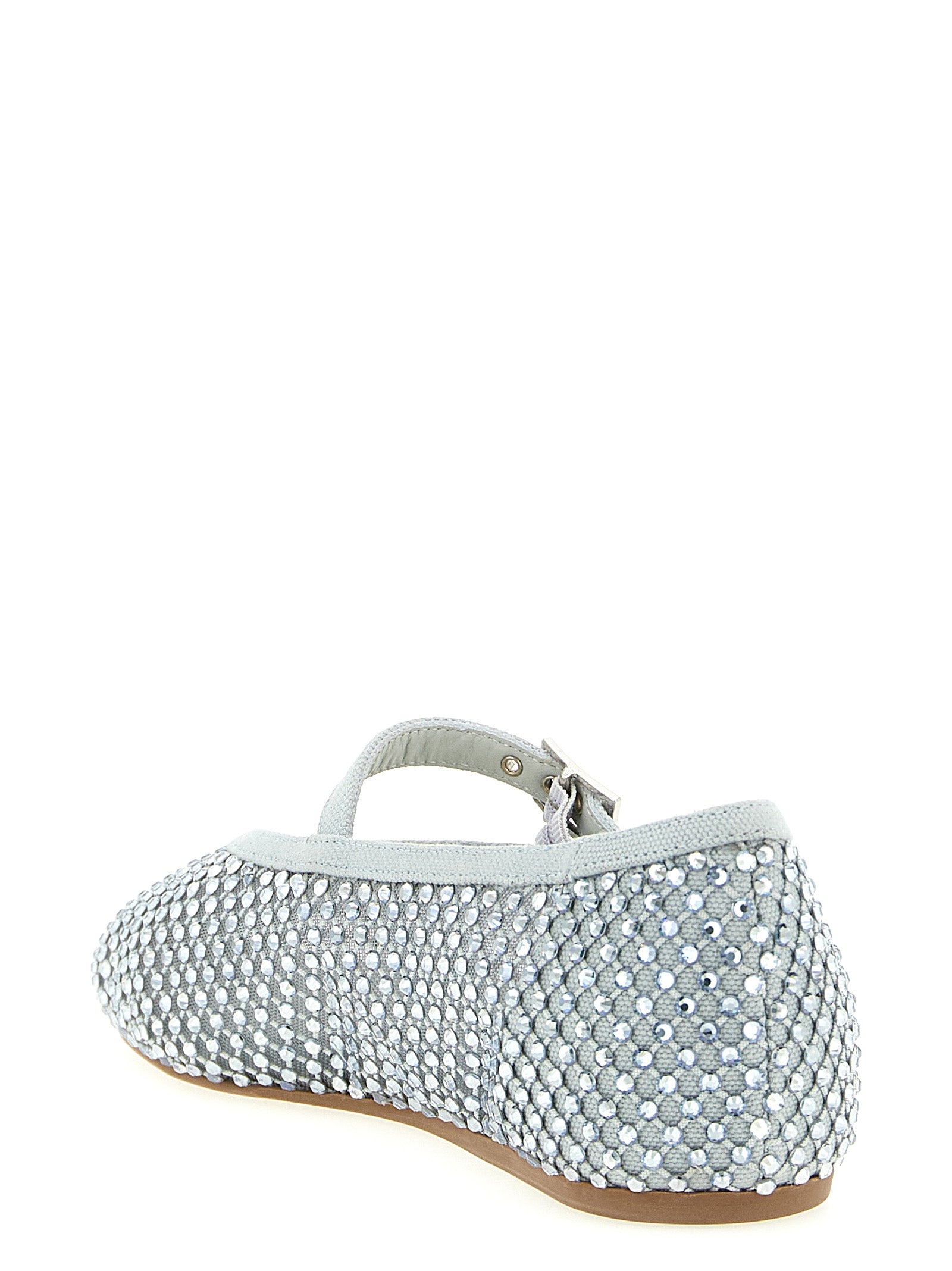 LE SILLA Silver Polyamide Ballet Women's Flats
