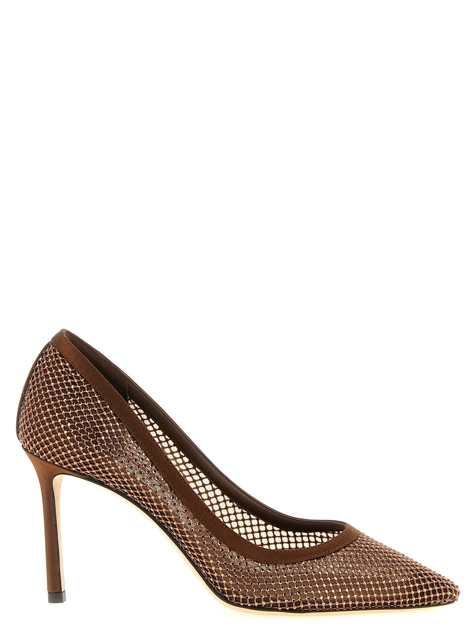 Jimmy Choo Brown Tencel High Heel Women's Pumps