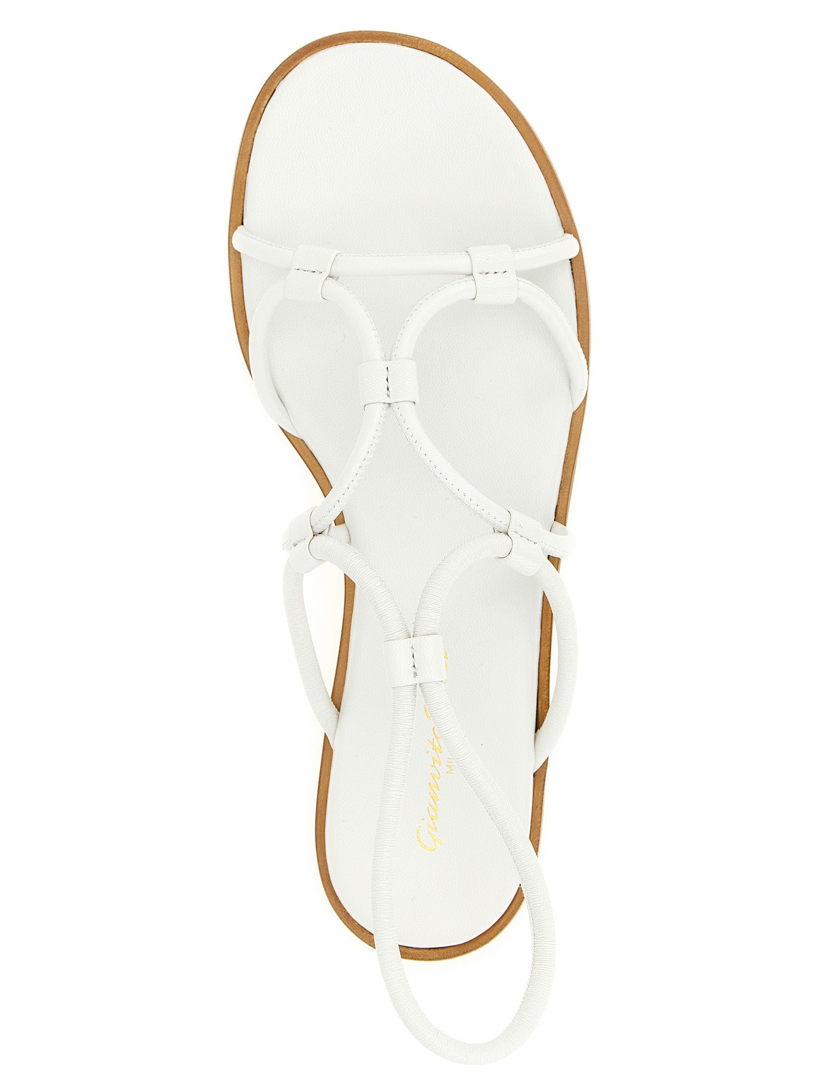 Gianvito Rossi White Lamb Leather Flat Women's Sandals